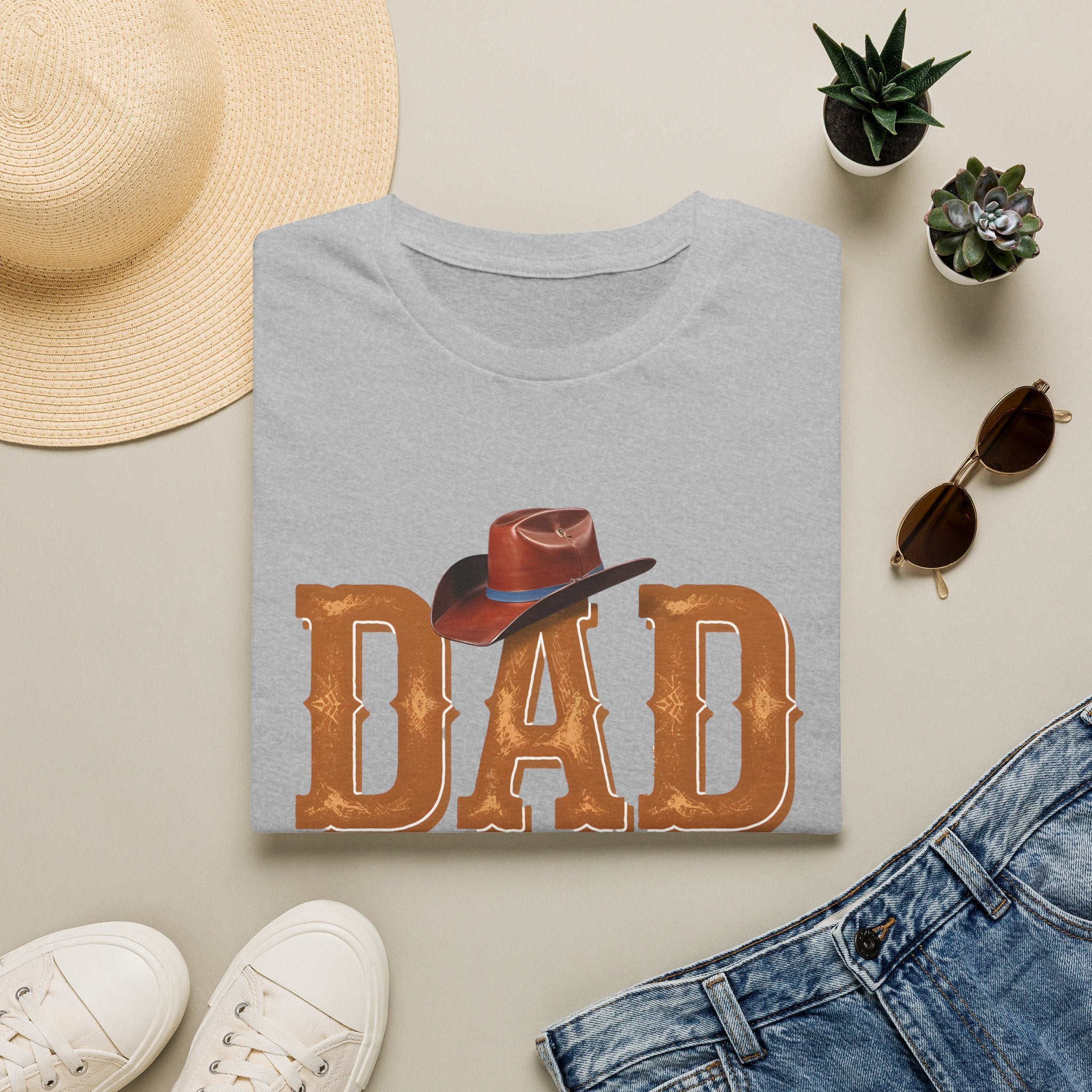 Dad Cowboy T-Shirt — "DAD" with Hat & "The Man The Myth The Legend" Design