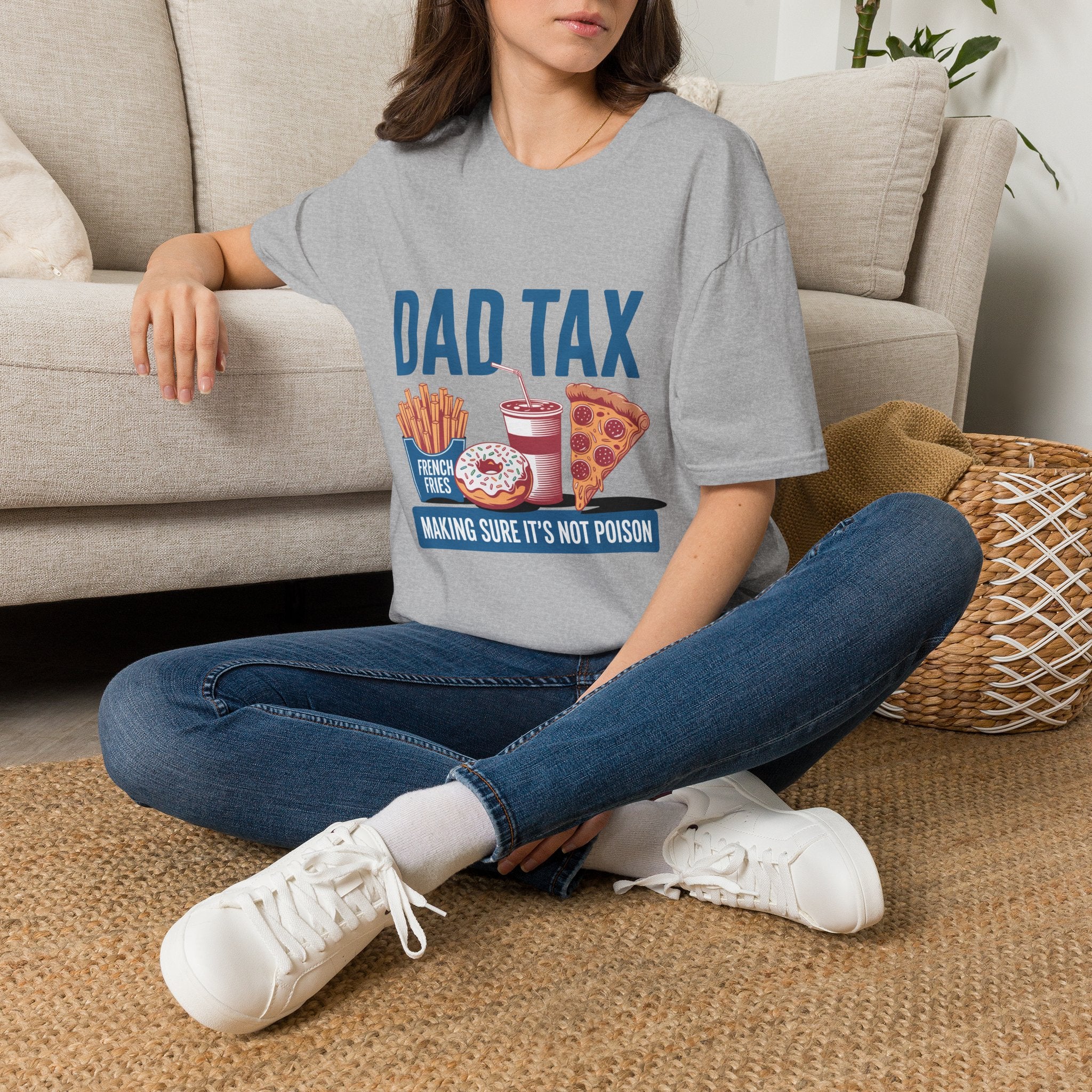 Dad Tax T-Shirt — Funny "Dad Tax" Pizza, Fries & Drink Graphic Tee for Fathers