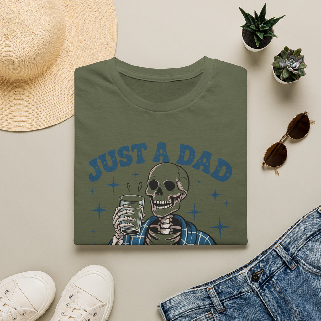 Just a Dad T-Shirt — 'Just a Dad Who Always Came Back With the Milk' Skeleton Vintage Tee