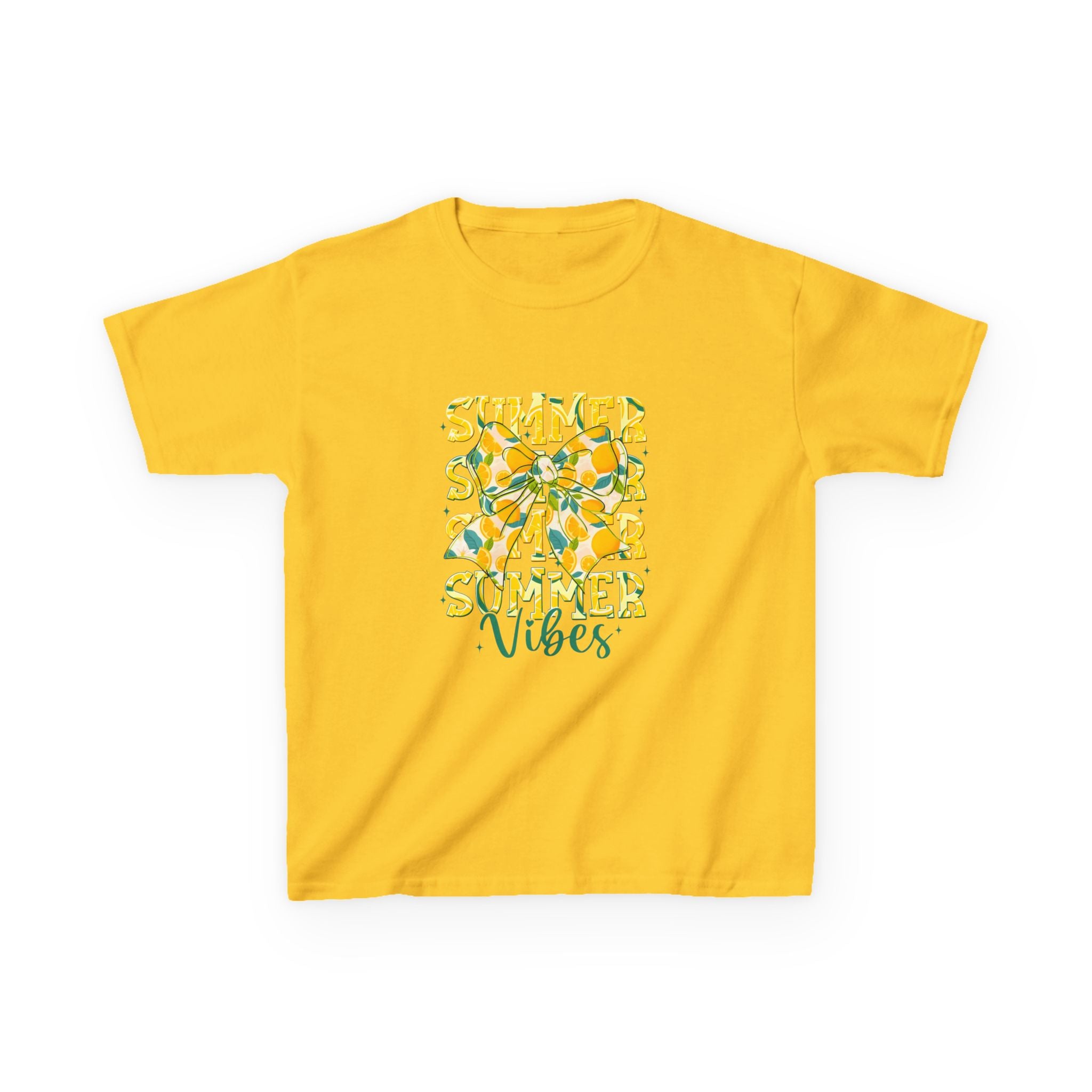 Kids Tee — "Summer Vibes" Lemon Floral Graphic