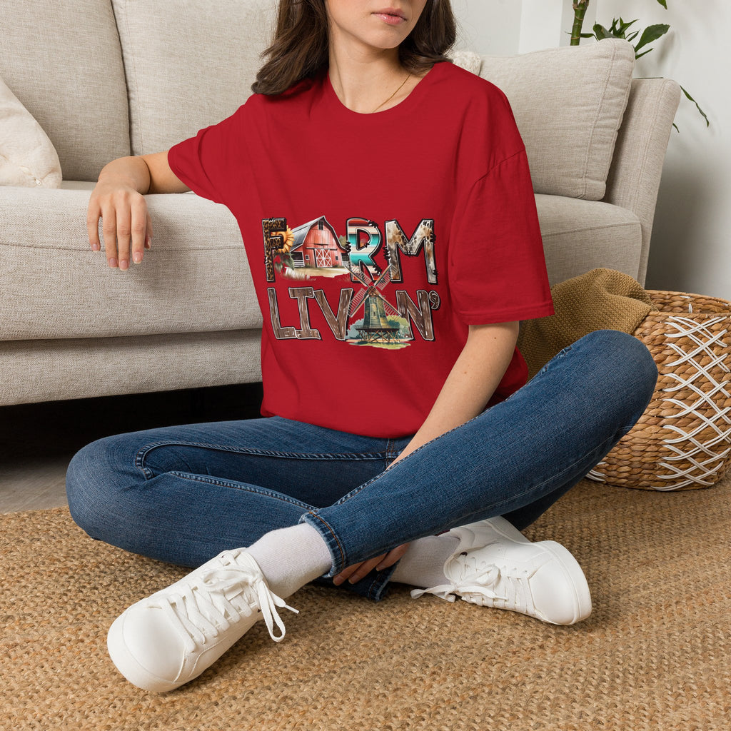 Farm Livin' Graphic T-Shirt — Rustic Barn Country Life Tee