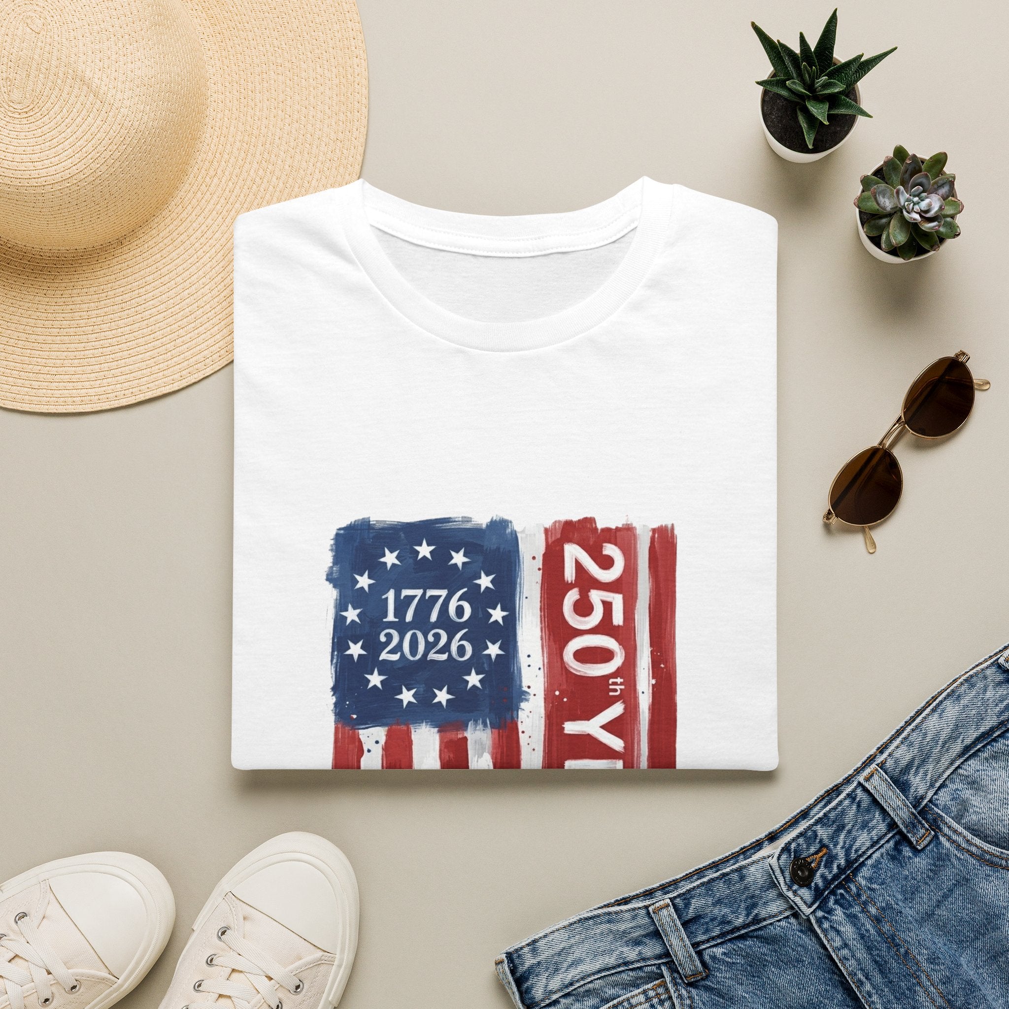 250 Years Flag T‑Shirt — 1776–2026 American Bicentennial Patriotic Tee