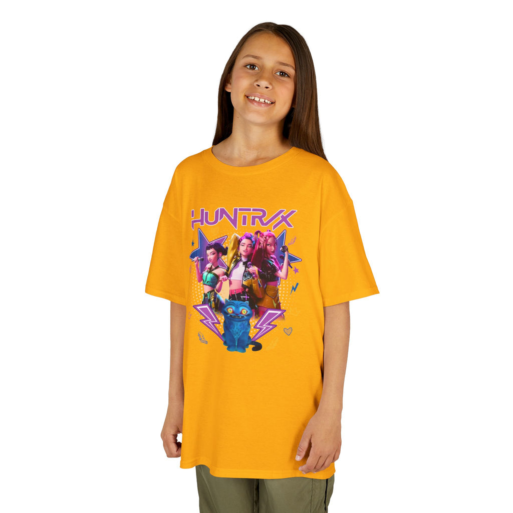 Kids Tee — Colorful 'HUNTRX' Character Graphic Shirt