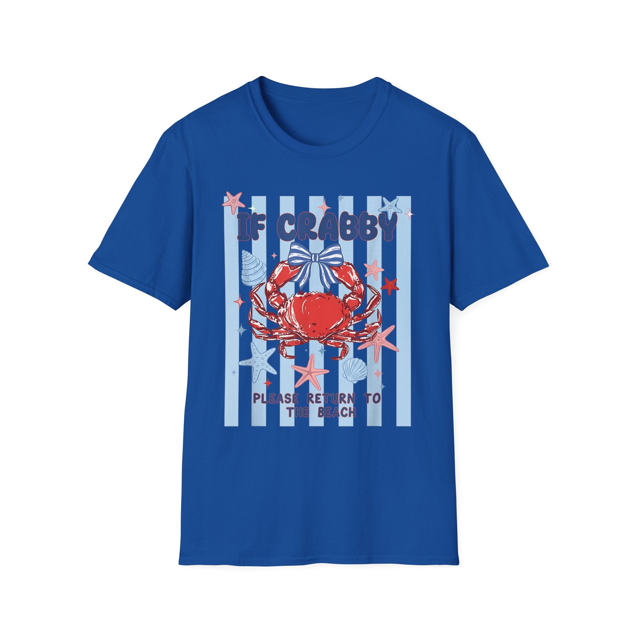 T-Shirt — "If Crabby Please Return to the Beach" Nautical Crab Graphic Tee