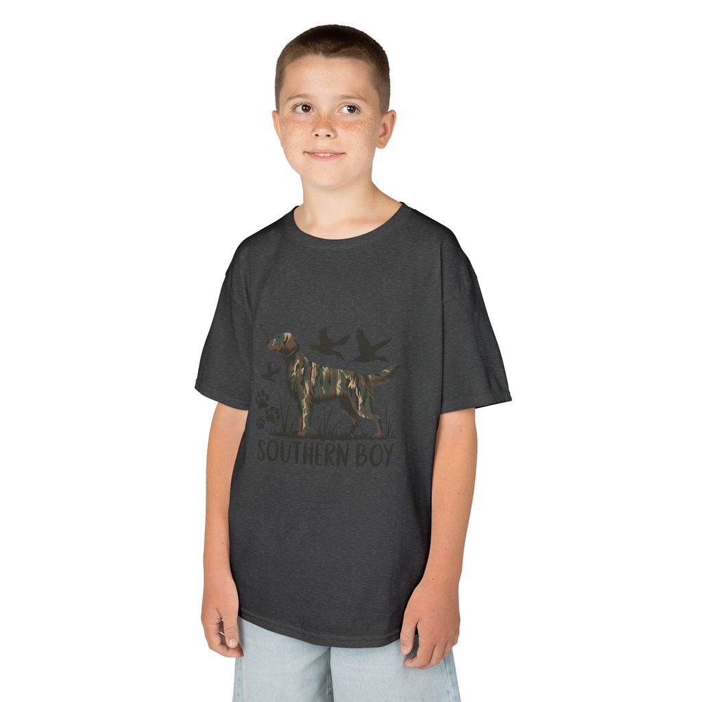 Kids 'Southern Boy' Camo Dog T-Shirt - Outdoor Hunting Puppy Tee