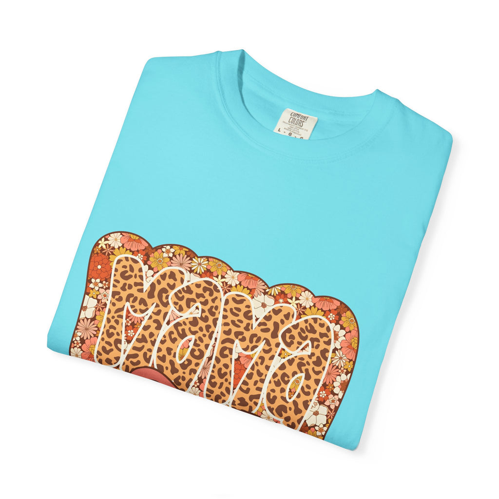 Mama Floral Bonnet T-Shirt Comfort Colors® Leopard Print Mama Shirt,Coquette Bow Mom T-shirt,Mother's Day Gift,Gift for New Mom