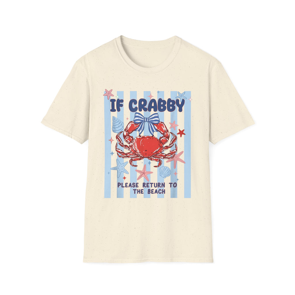 T-Shirt — "If Crabby Please Return to the Beach" Nautical Crab Graphic Tee