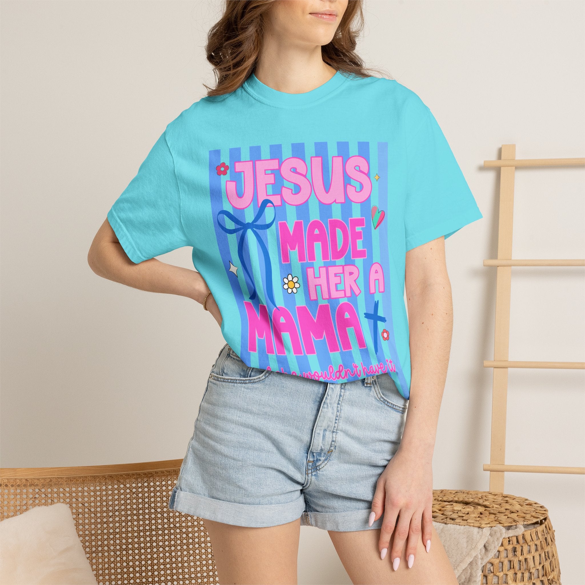 Jesus Made Her a Mama T-Shirt Jesus Made Her A Mama Shirt, Christian Mom Shirt, Faith Based Mama Tee, Religious Mother Shirt, Christian Women Graphic Tee, Cool Moms Tee