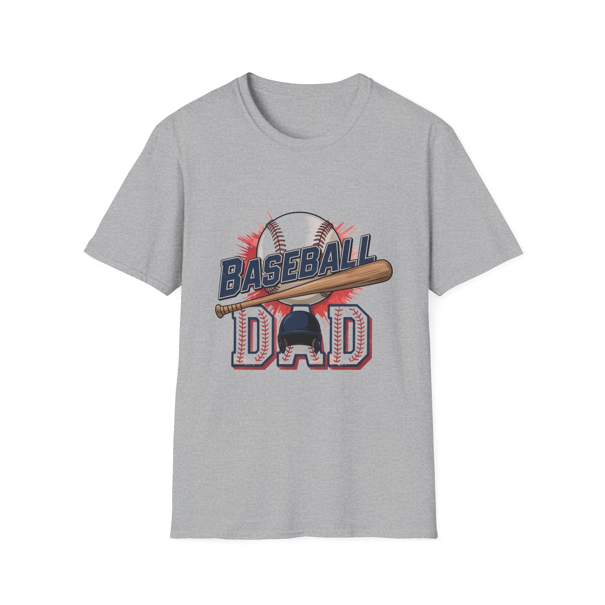 Baseball Dad T-Shirt — Vintage Baseball Ball & Bat Graphic