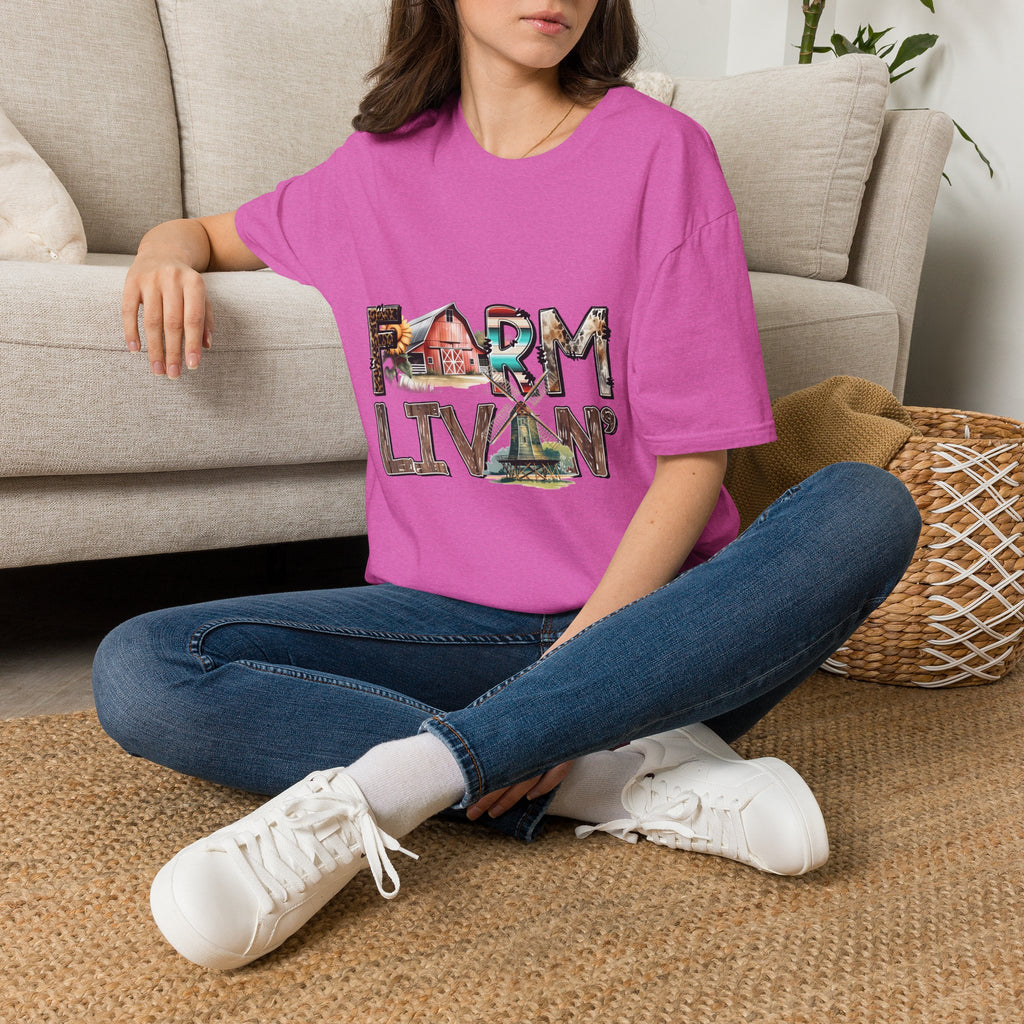 Farm Livin' Graphic T-Shirt — Rustic Barn Country Life Tee