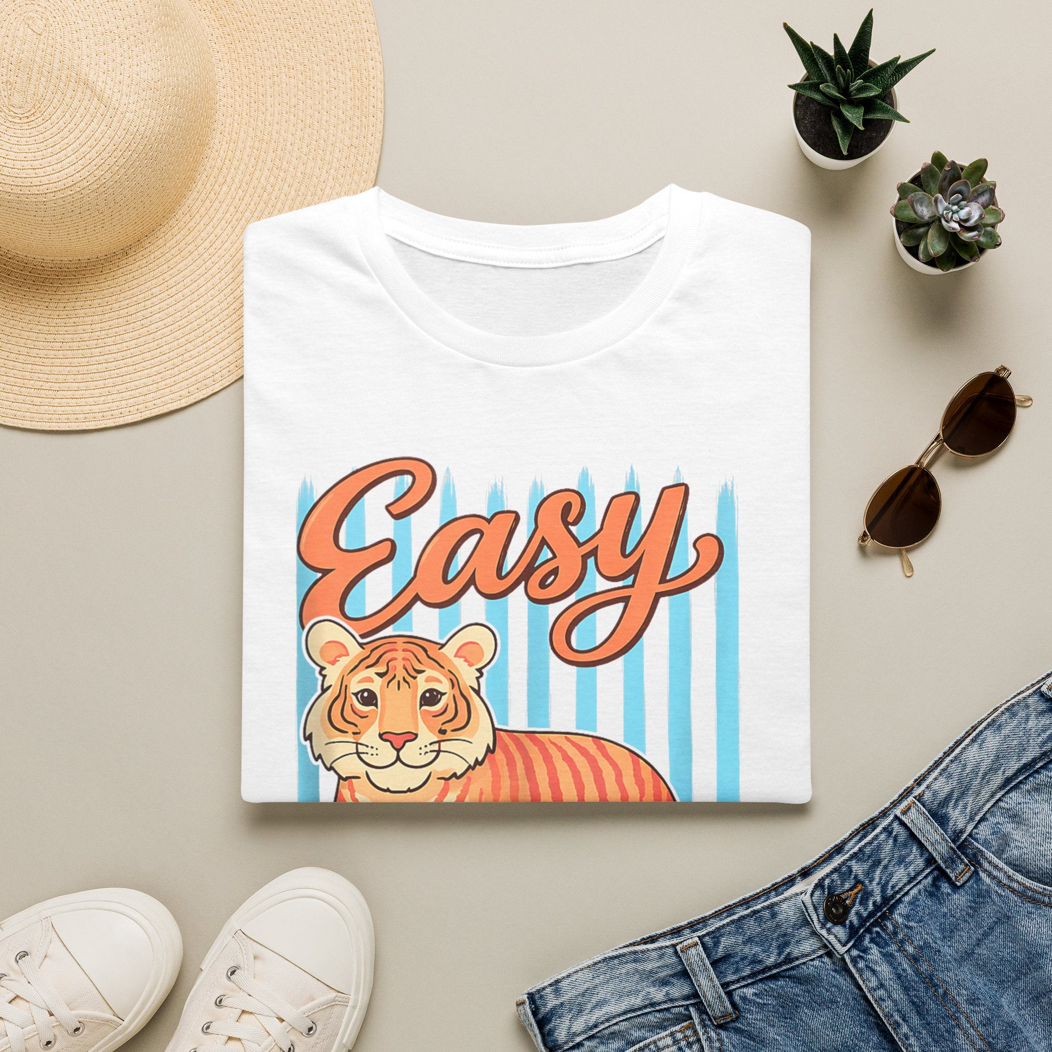 Easy Tiger T-Shirt — Retro Stripe Graphic Tee