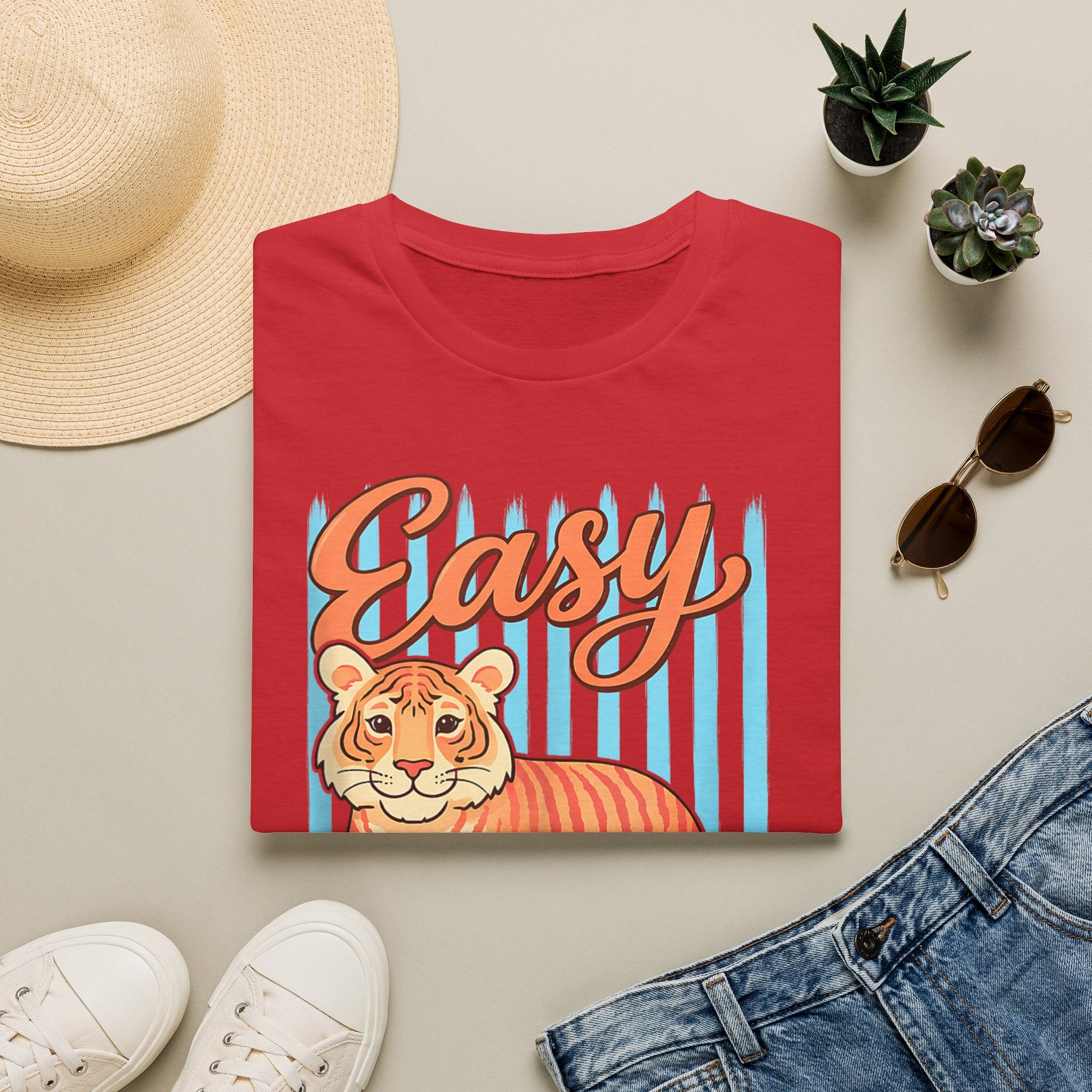 Easy Tiger T-Shirt — Retro Stripe Graphic Tee