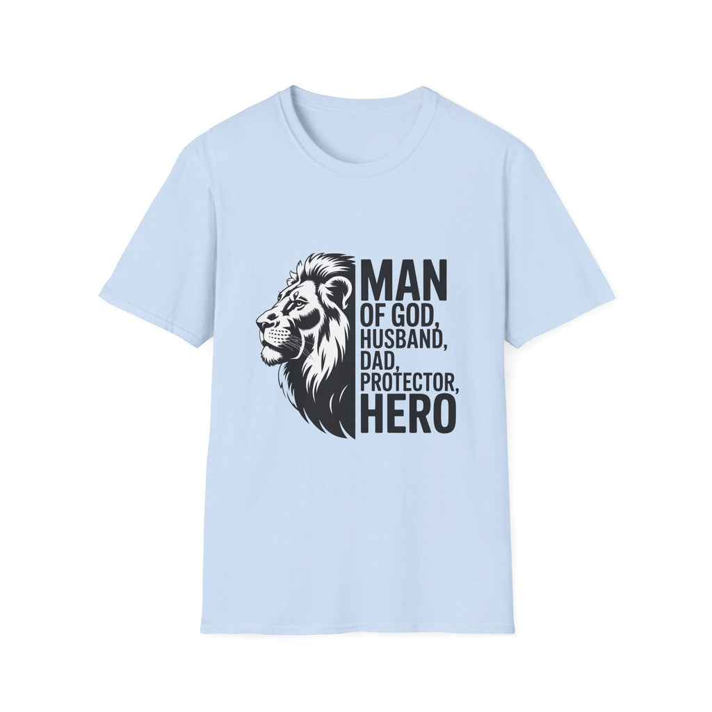 Man of God Husband Dad Protector Hero T-Shirt