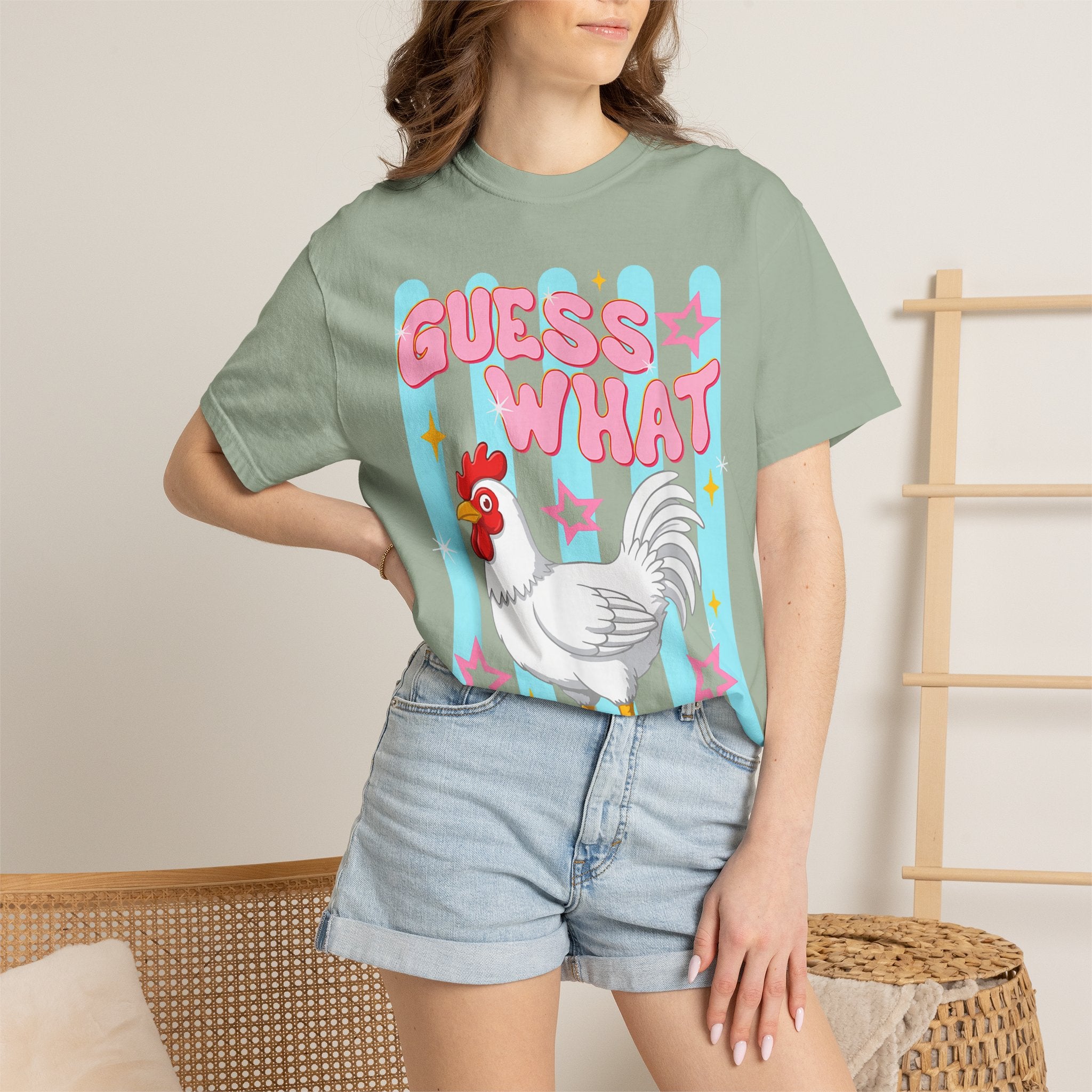 Guess What Rooster T-Shirt — Cute Retro Chicken Graphic Tee