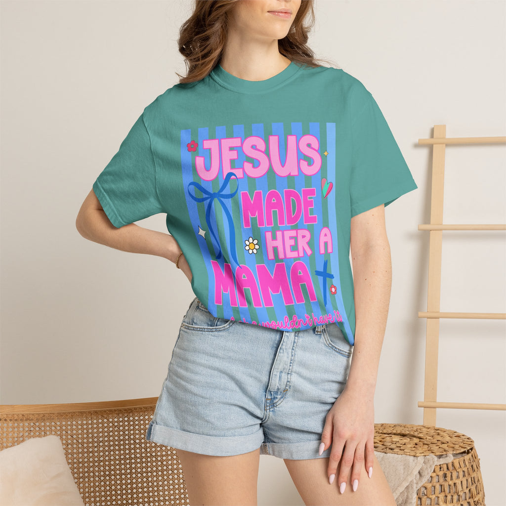 Jesus Made Her a Mama T-Shirt Jesus Made Her A Mama Shirt, Christian Mom Shirt, Faith Based Mama Tee, Religious Mother Shirt, Christian Women Graphic Tee, Cool Moms Tee