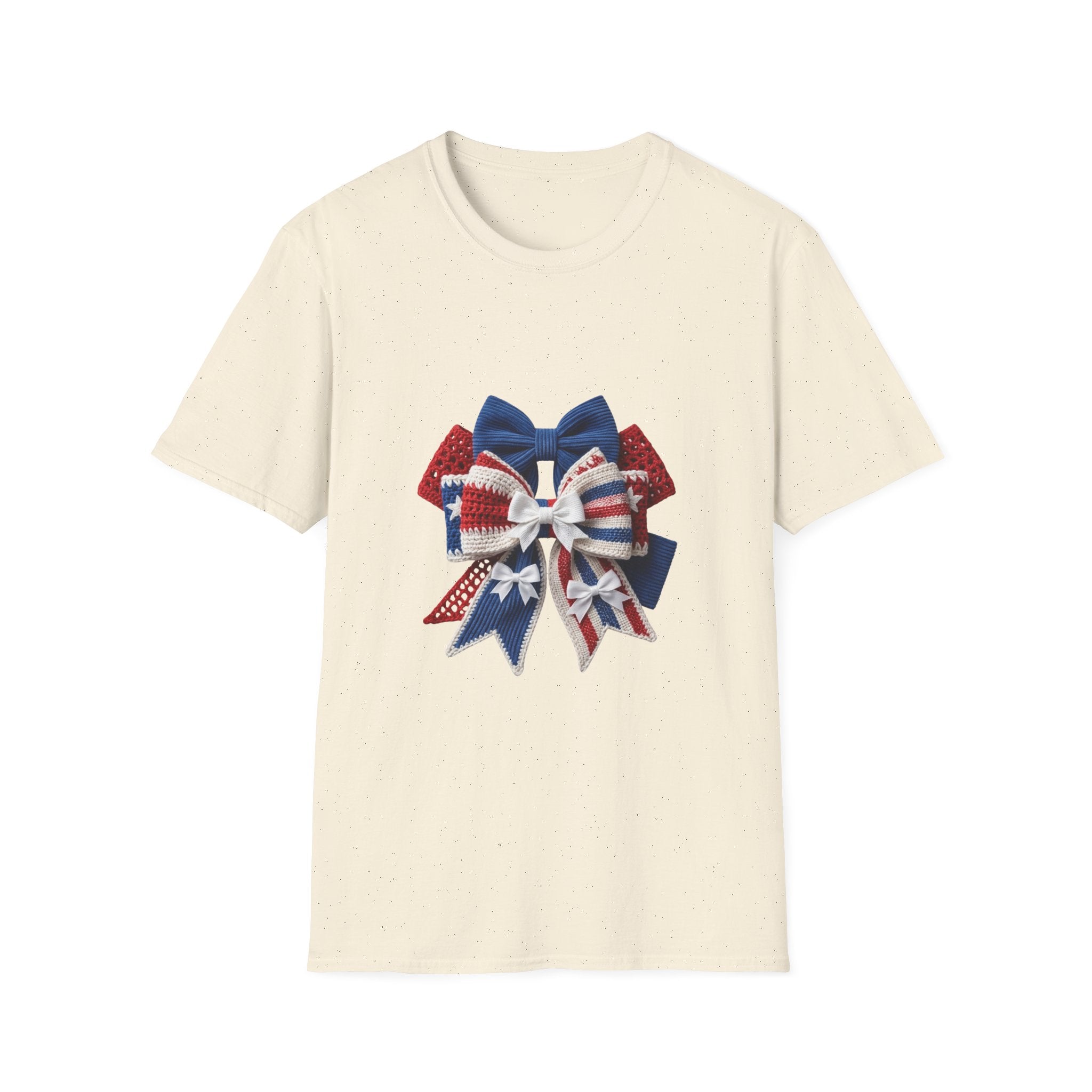 Patriotic Bow T-Shirt — Red White & Blue Ribbon Graphic
