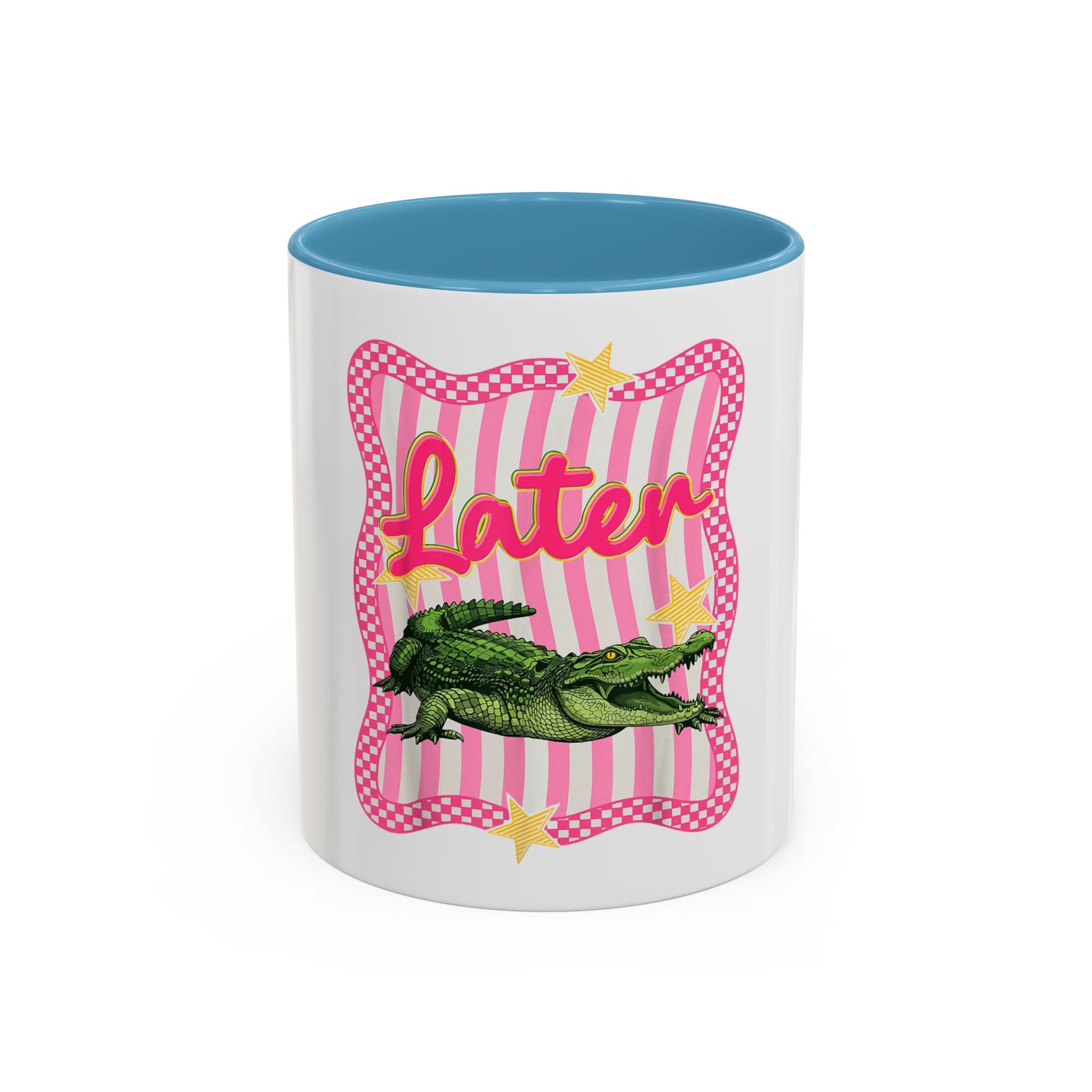 Coffee Mug - 'Later' Retro Pink Gator Accent Mug (11/15oz)