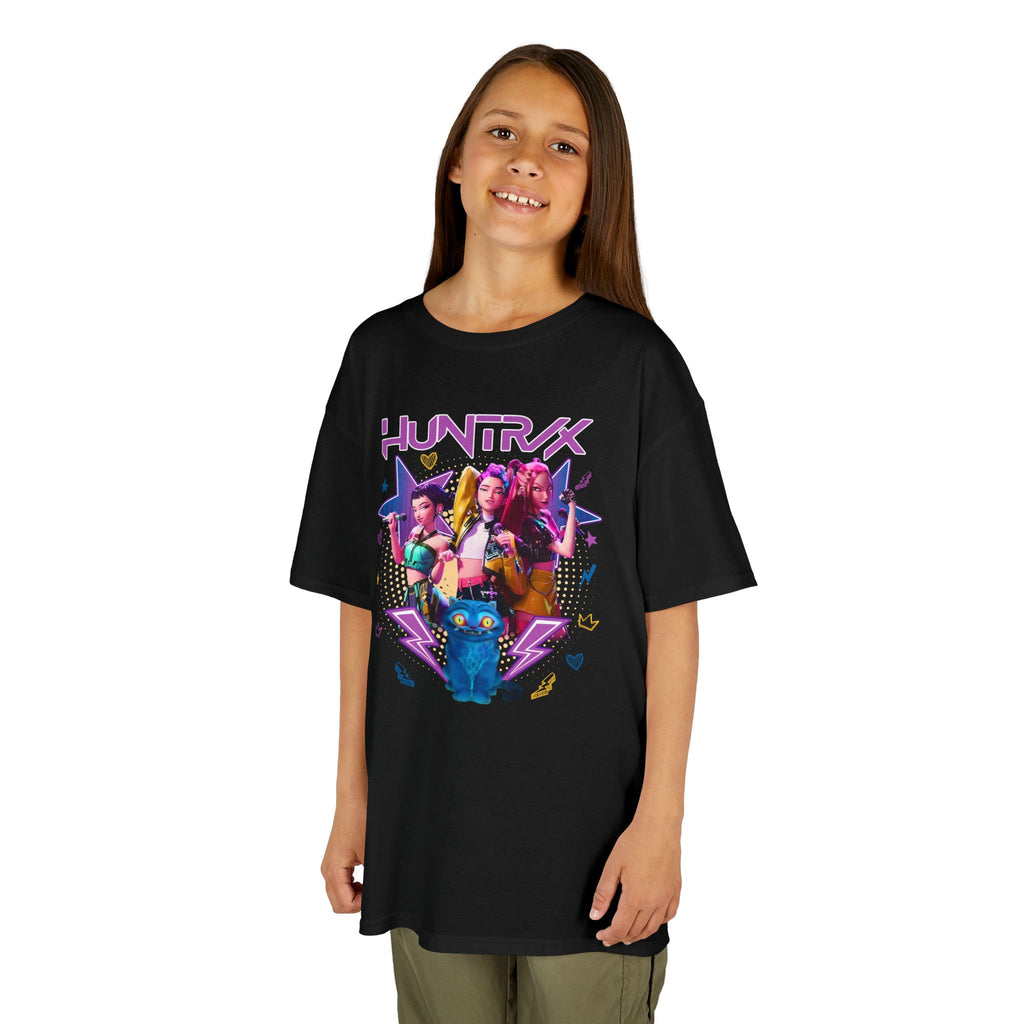 Kids Tee — Colorful 'HUNTRX' Character Graphic Shirt