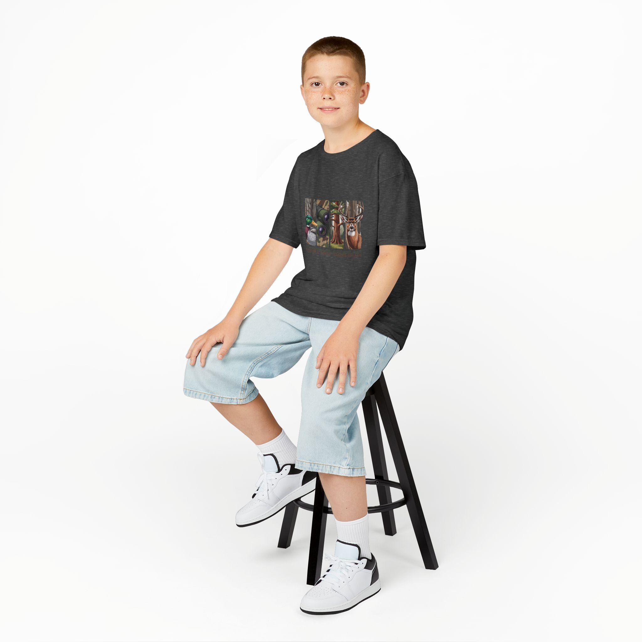 Kids Tee — 'Hunting Season' Duck & Deer Woodland Graphic