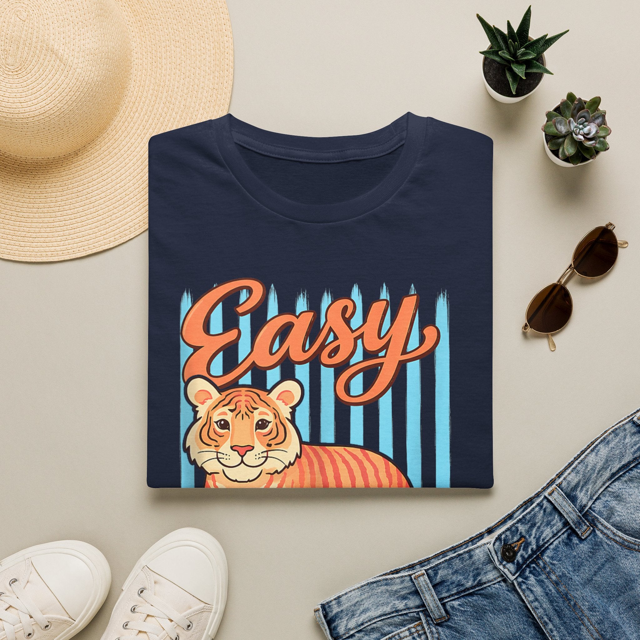Easy Tiger T-Shirt — Retro Stripe Graphic Tee