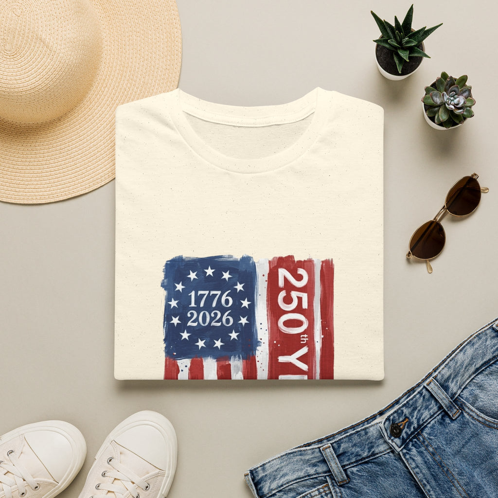 250 Years Flag T‑Shirt — 1776–2026 American Bicentennial Patriotic Tee