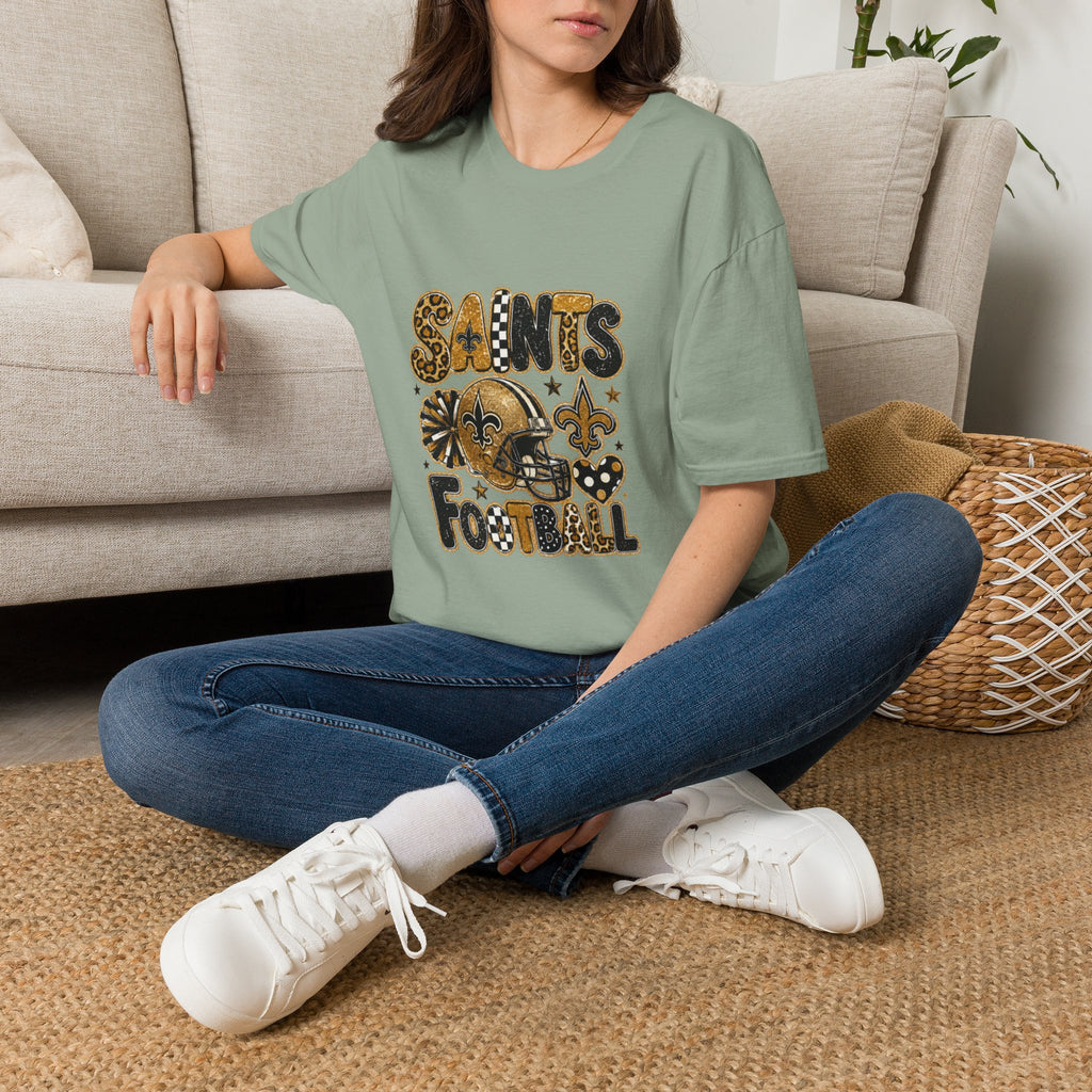 Saints Football T-Shirt — Fleur-de-Lis Game Day Tee