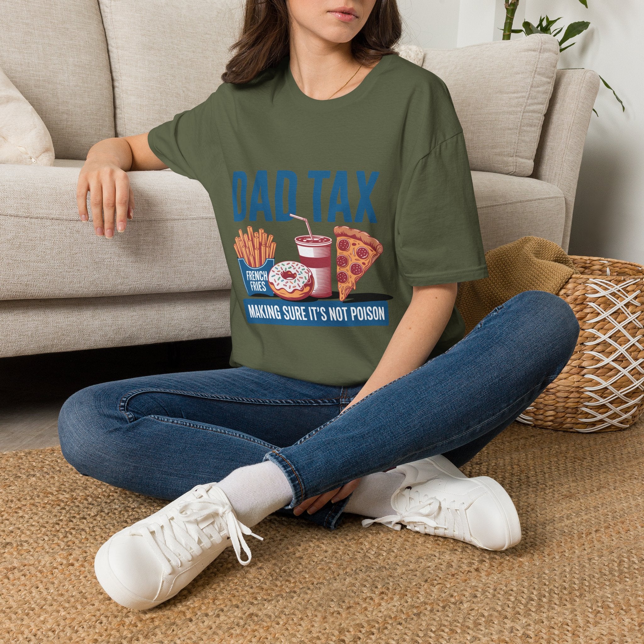 Dad Tax T-Shirt — Funny "Dad Tax" Pizza, Fries & Drink Graphic Tee for Fathers