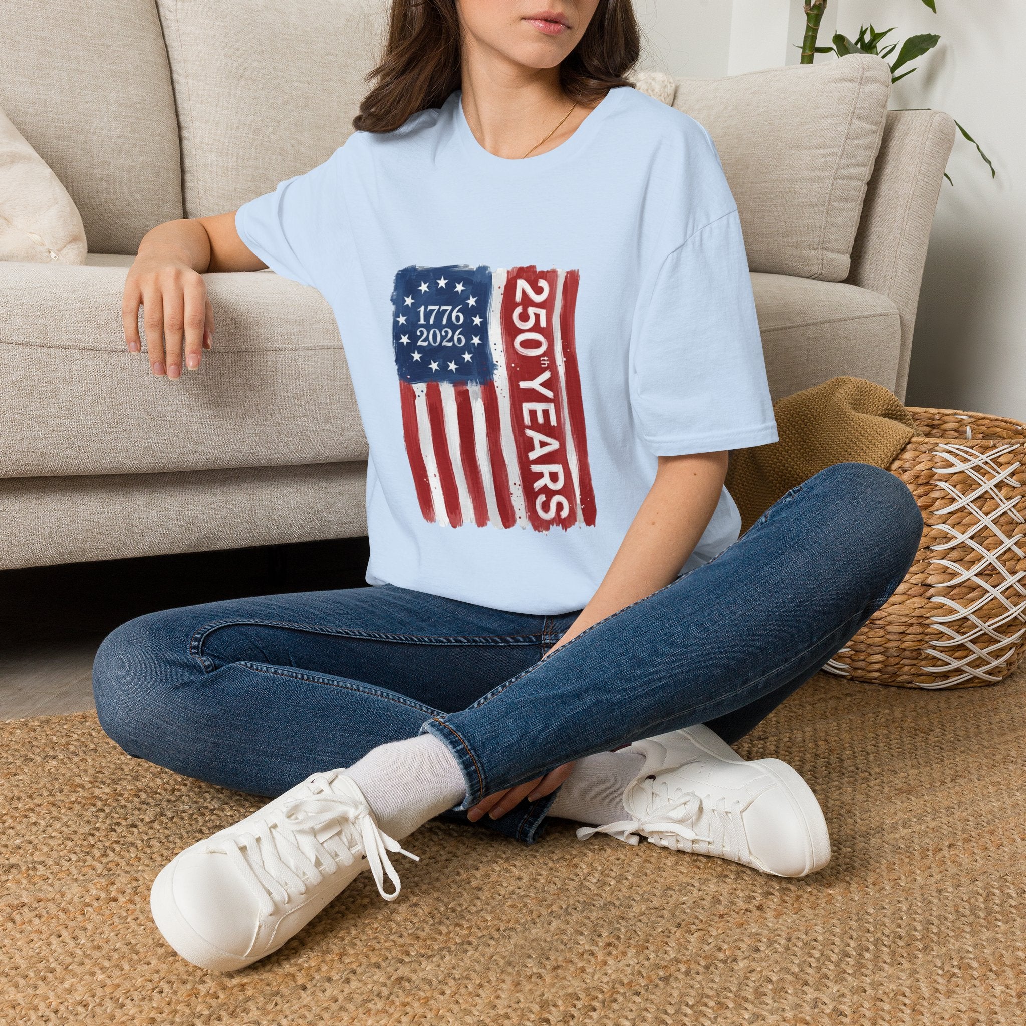 250 Years Flag T‑Shirt — 1776–2026 American Bicentennial Patriotic Tee