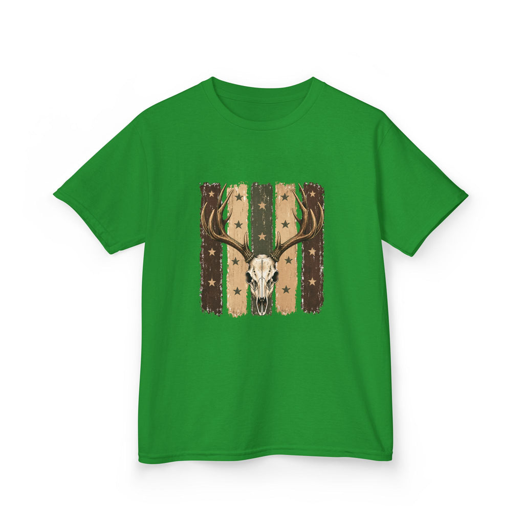 Kids Deer Skull Tee — Rustic Antler Graphic T-Shirt for Outdoor-Loving Kids