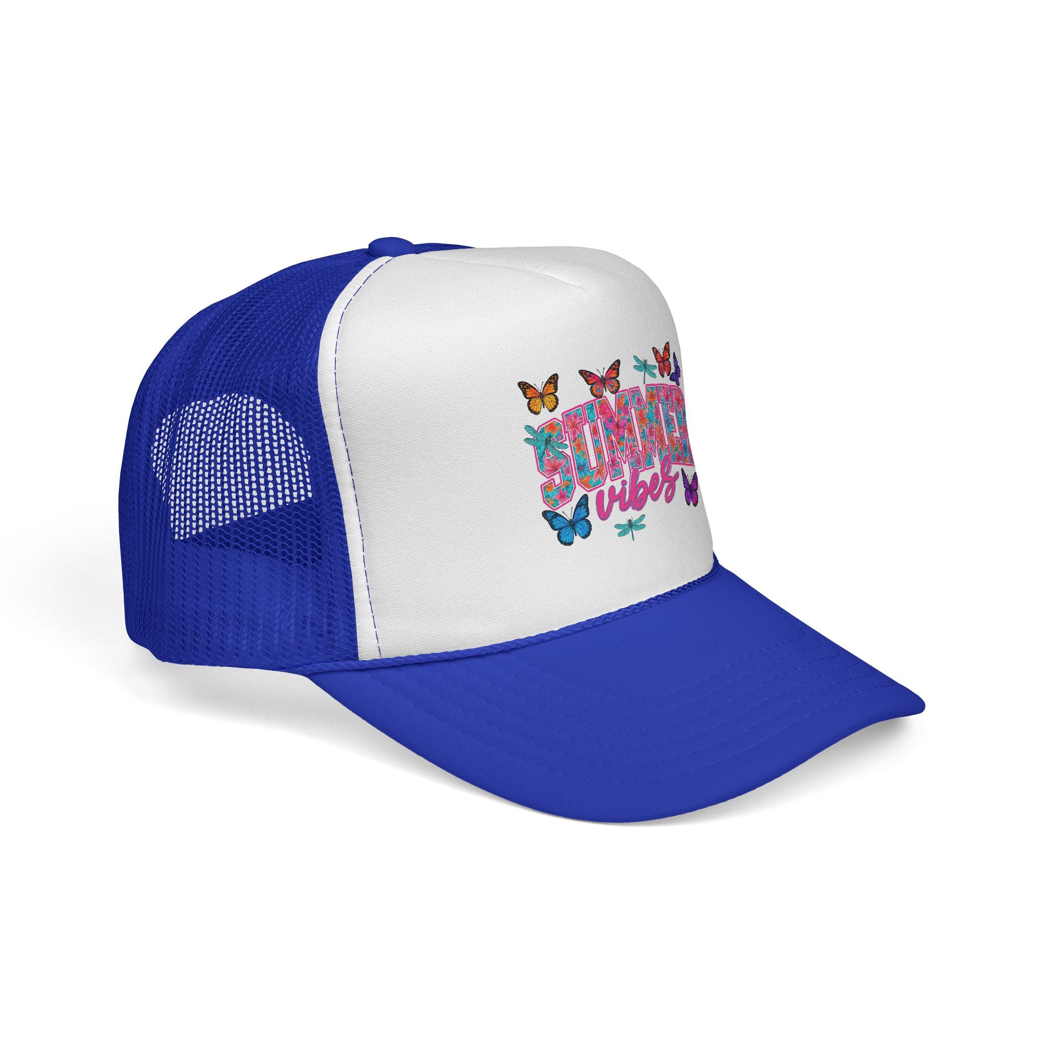 Trucker Cap - 'Butterfly Vibes' Floral Graphic Mesh Hat