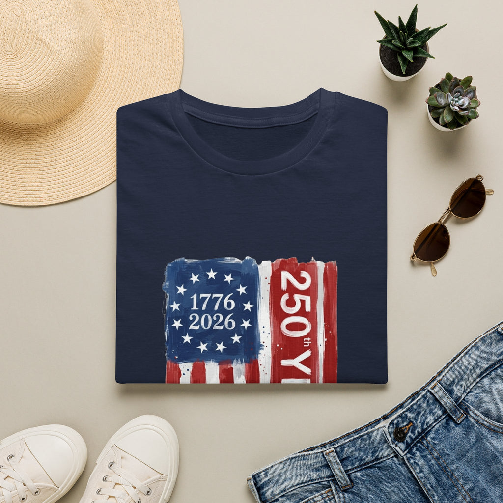 250 Years Flag T‑Shirt — 1776–2026 American Bicentennial Patriotic Tee