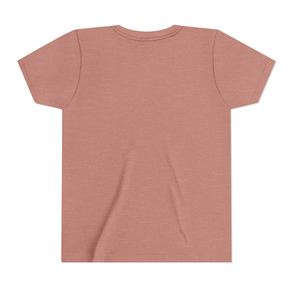 Youth Tee — "Sunshine and Jesus" Pink & Yellow Striped Christian Graphic