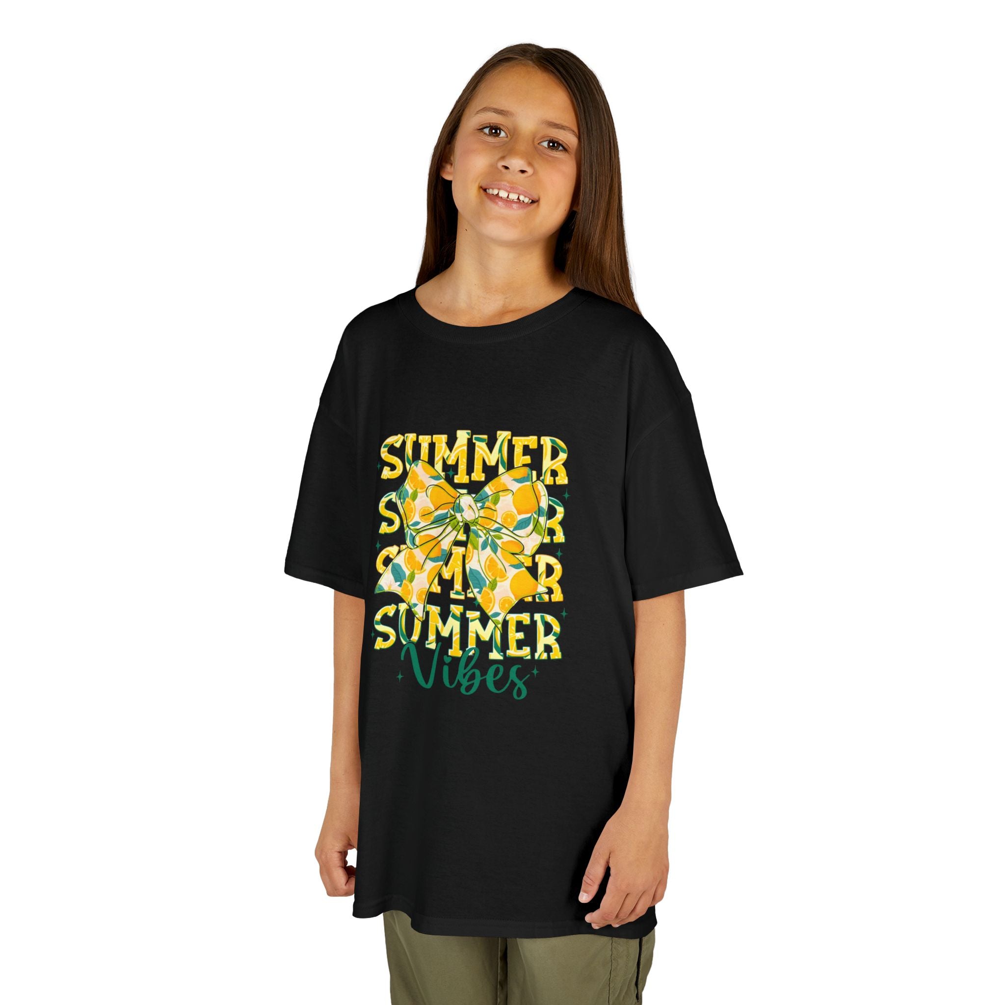 Kids Tee — "Summer Vibes" Lemon Floral Graphic