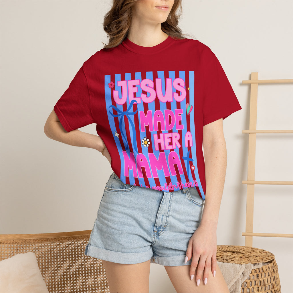 Jesus Made Her a Mama T-Shirt Jesus Made Her A Mama Shirt, Christian Mom Shirt, Faith Based Mama Tee, Religious Mother Shirt, Christian Women Graphic Tee, Cool Moms Tee