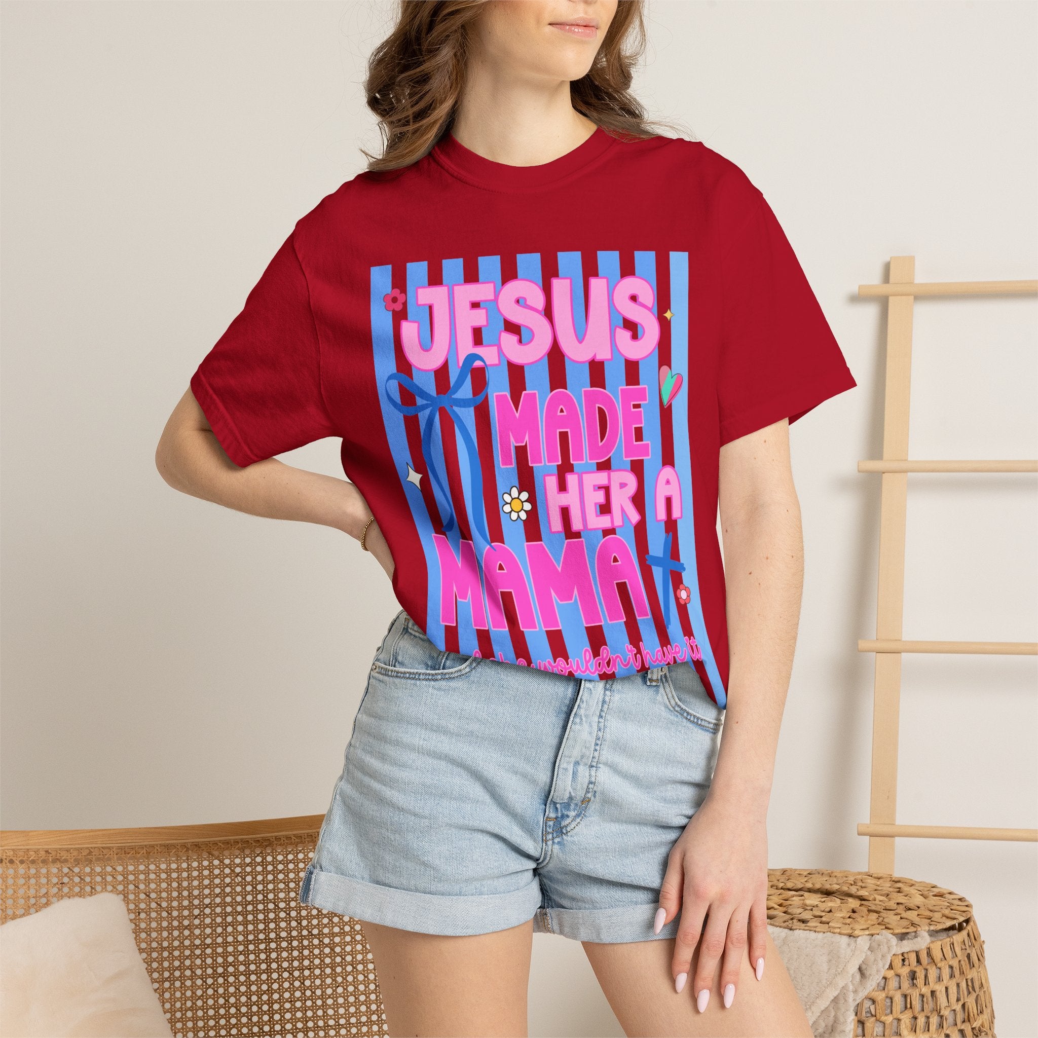 Jesus Made Her a Mama T-Shirt Jesus Made Her A Mama Shirt, Christian Mom Shirt, Faith Based Mama Tee, Religious Mother Shirt, Christian Women Graphic Tee, Cool Moms Tee