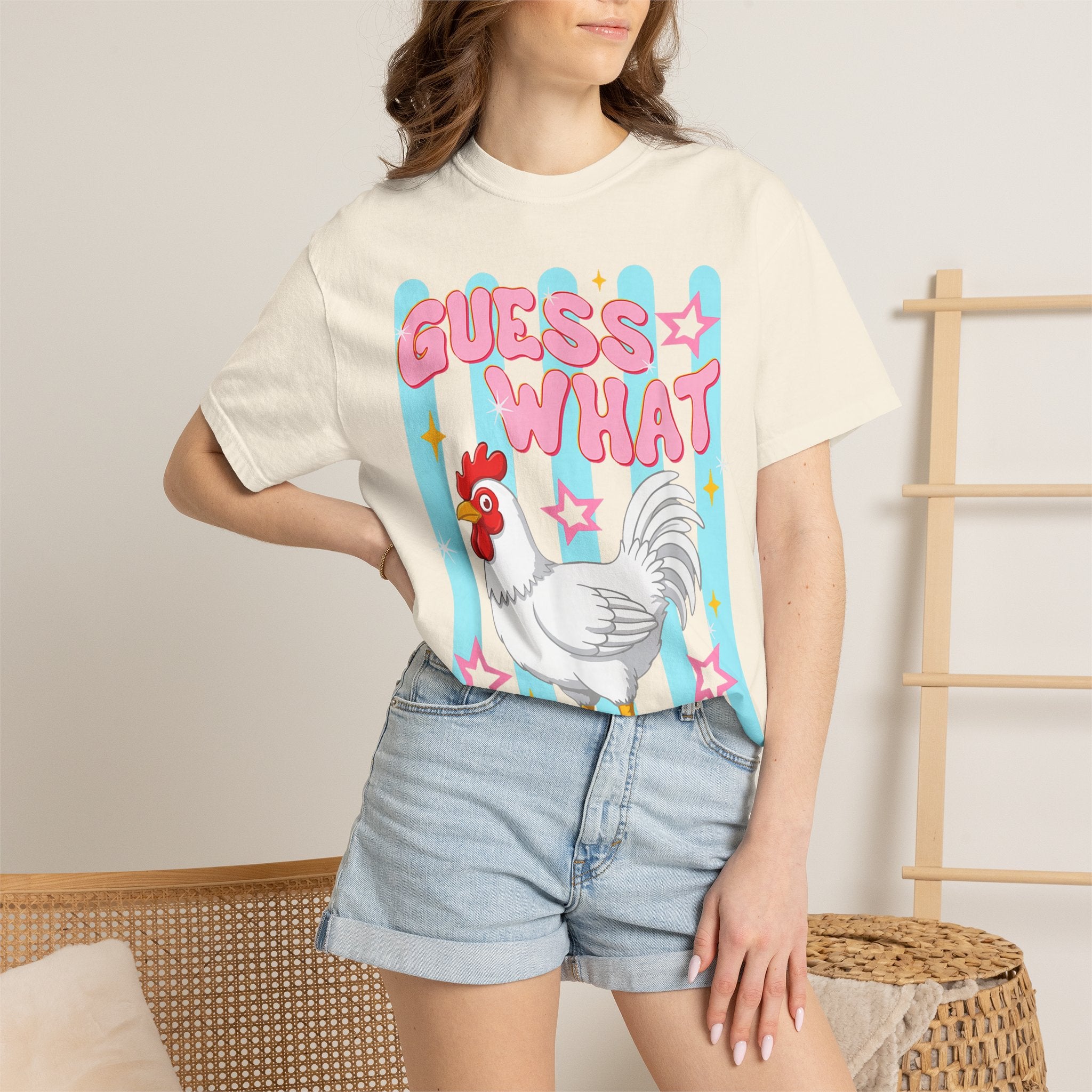 Guess What Rooster T-Shirt — Cute Retro Chicken Graphic Tee