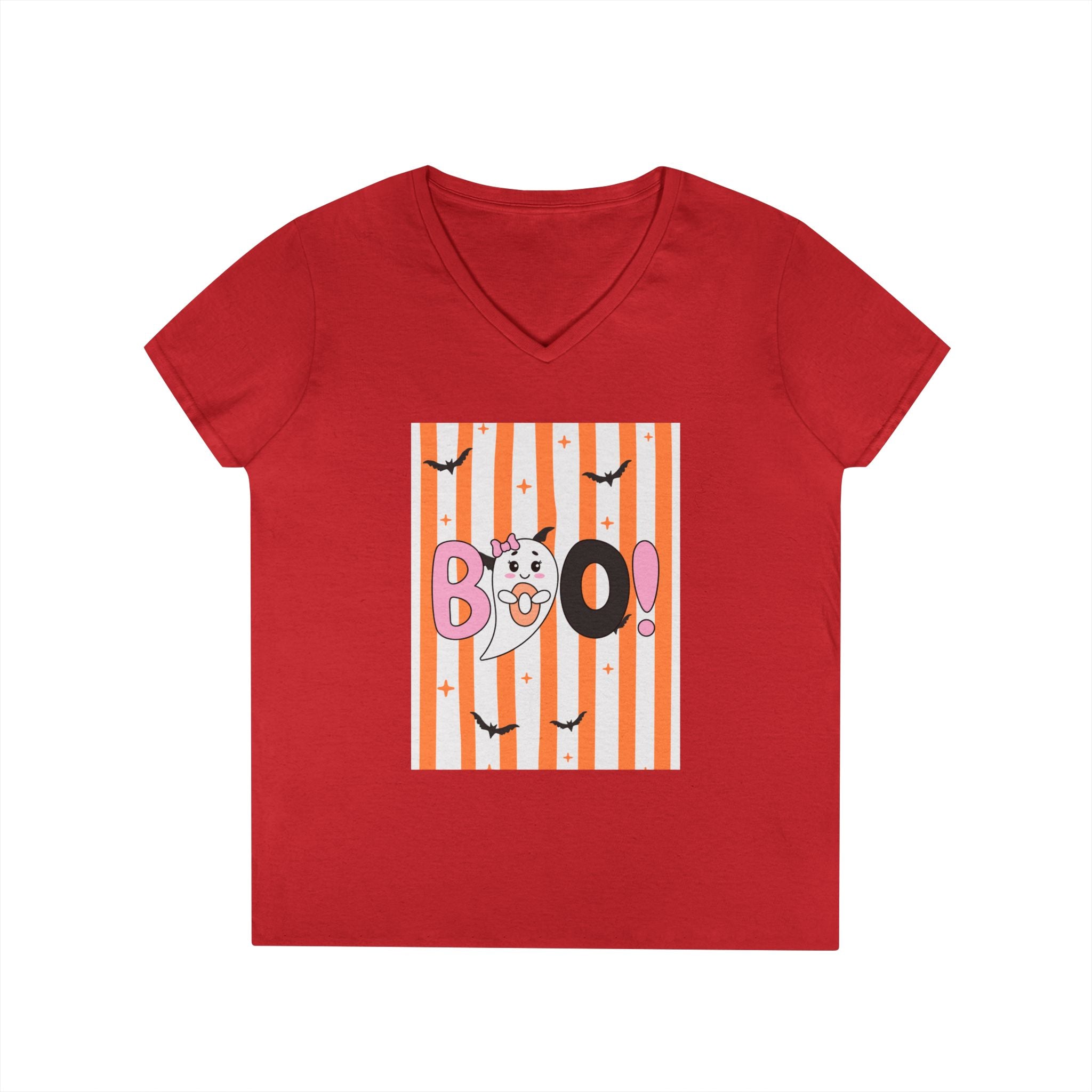 Boo! Ghost Halloween V‑Neck Tee