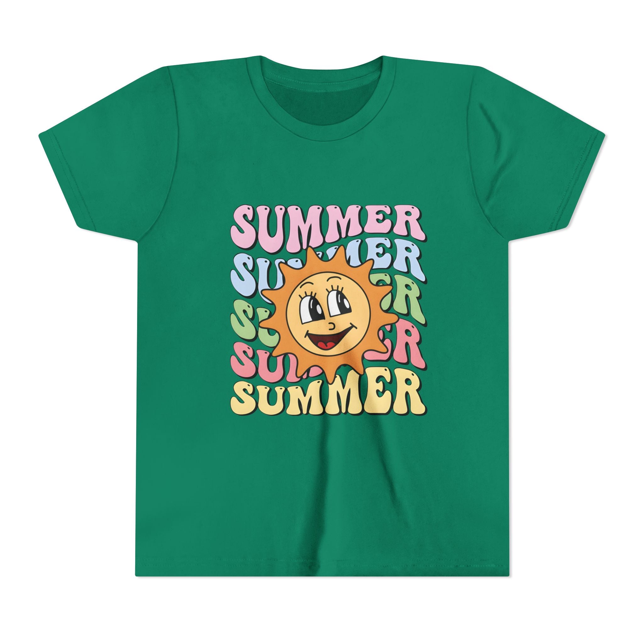 Youth Tee – Retro Happy Sun “Summer” Graphic Kids T-Shirt