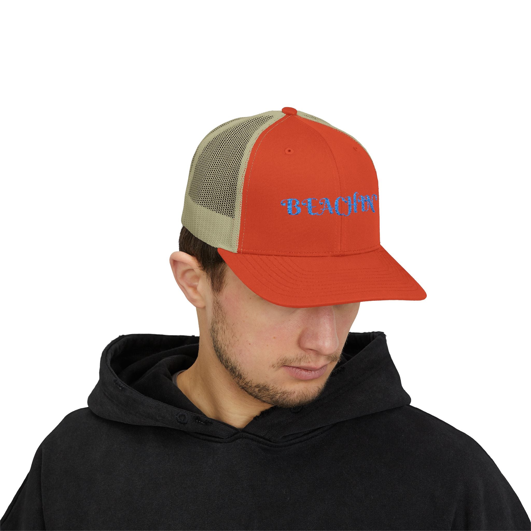 Beachin' Snapback Trucker Cap — Casual Beach Vibe Mesh Hat