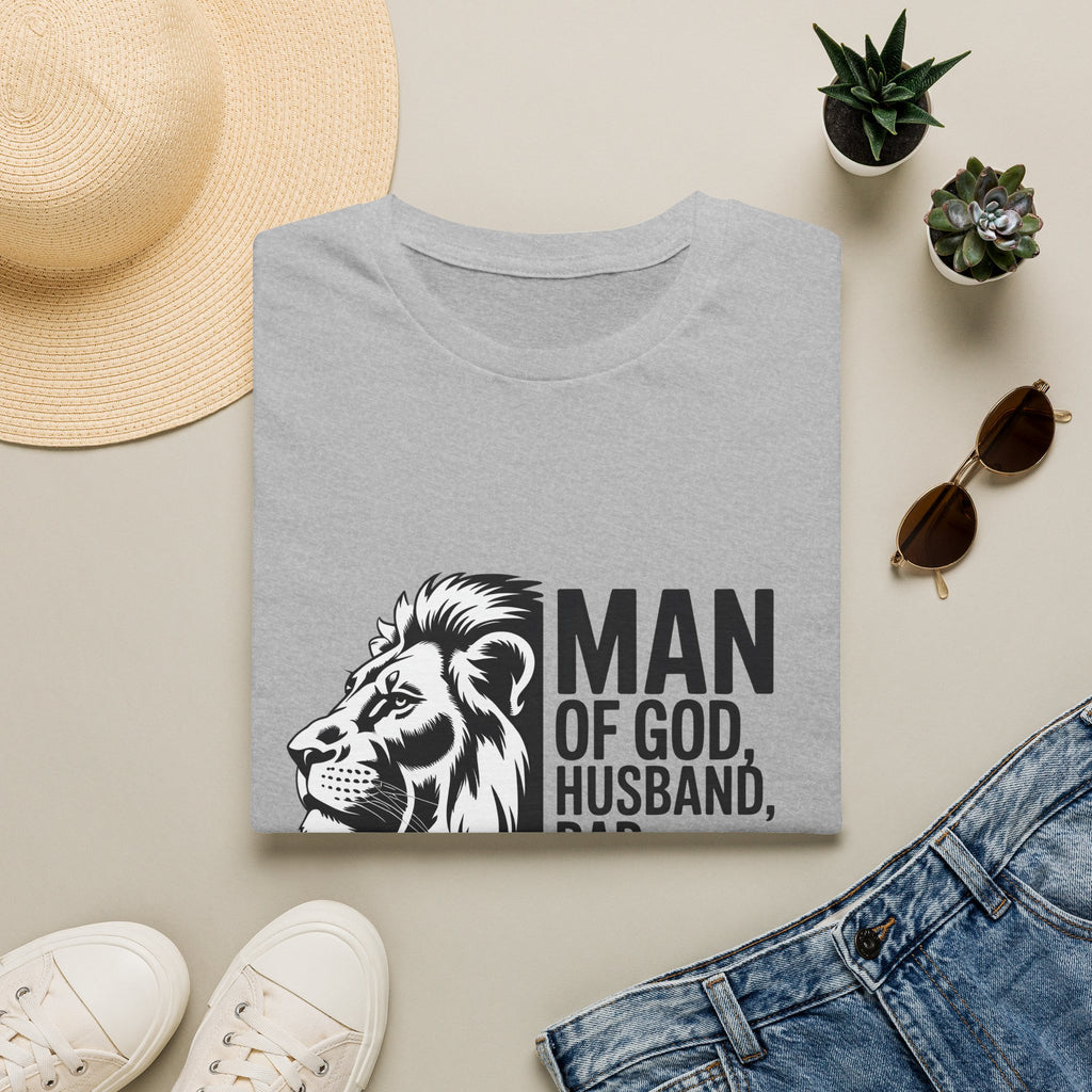 Man of God Husband Dad Protector Hero T-Shirt