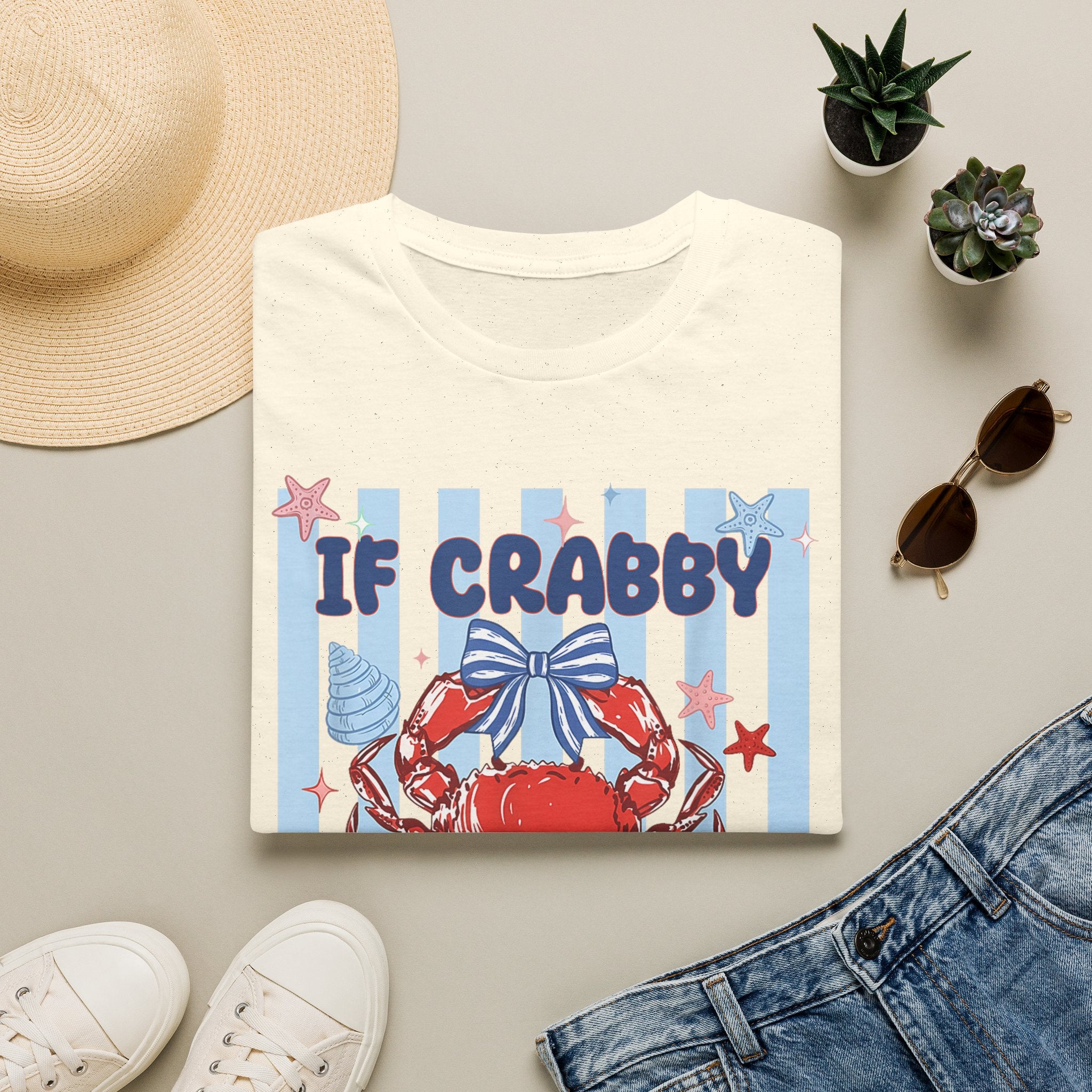 T-Shirt — "If Crabby Please Return to the Beach" Nautical Crab Graphic Tee