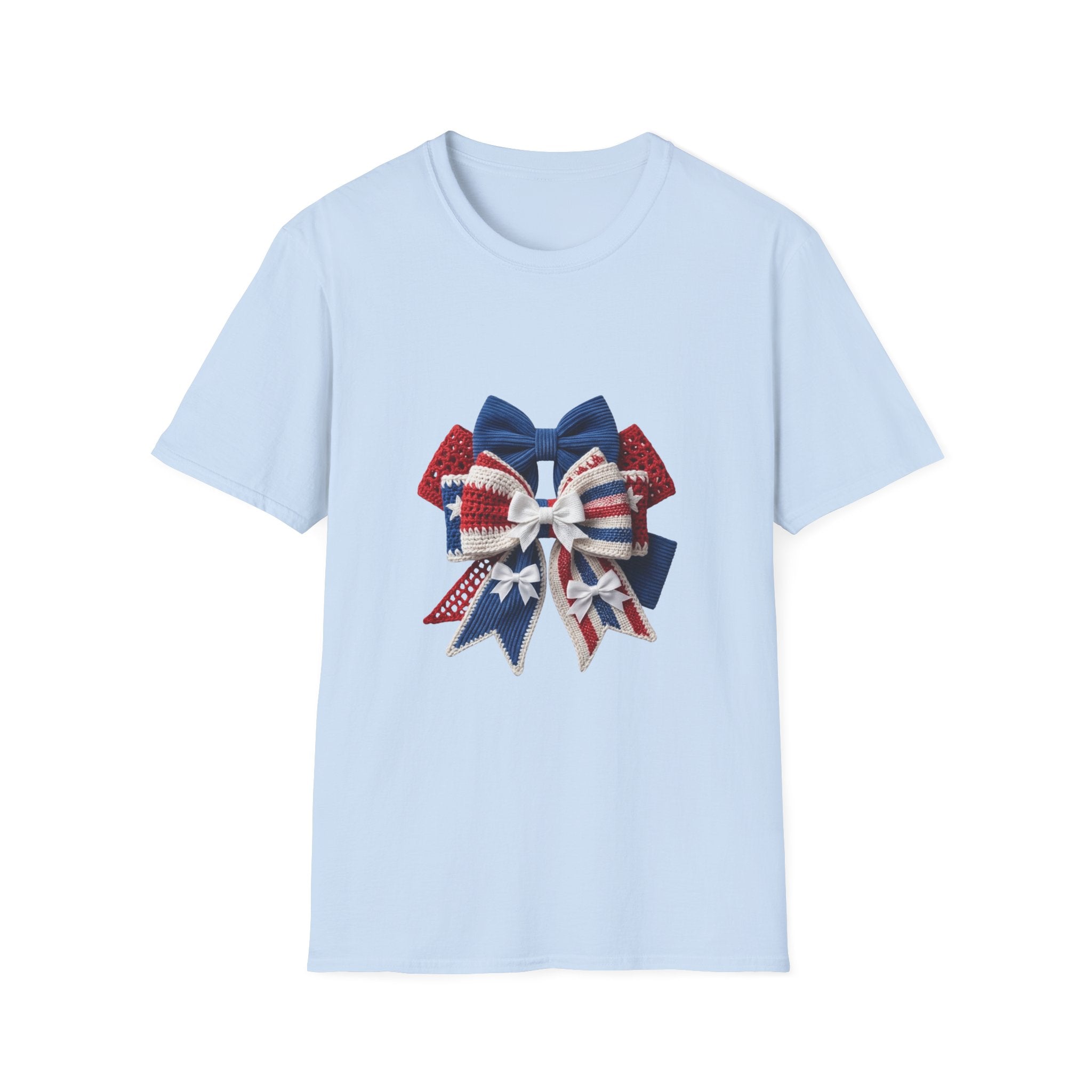Patriotic Bow T-Shirt — Red White & Blue Ribbon Graphic
