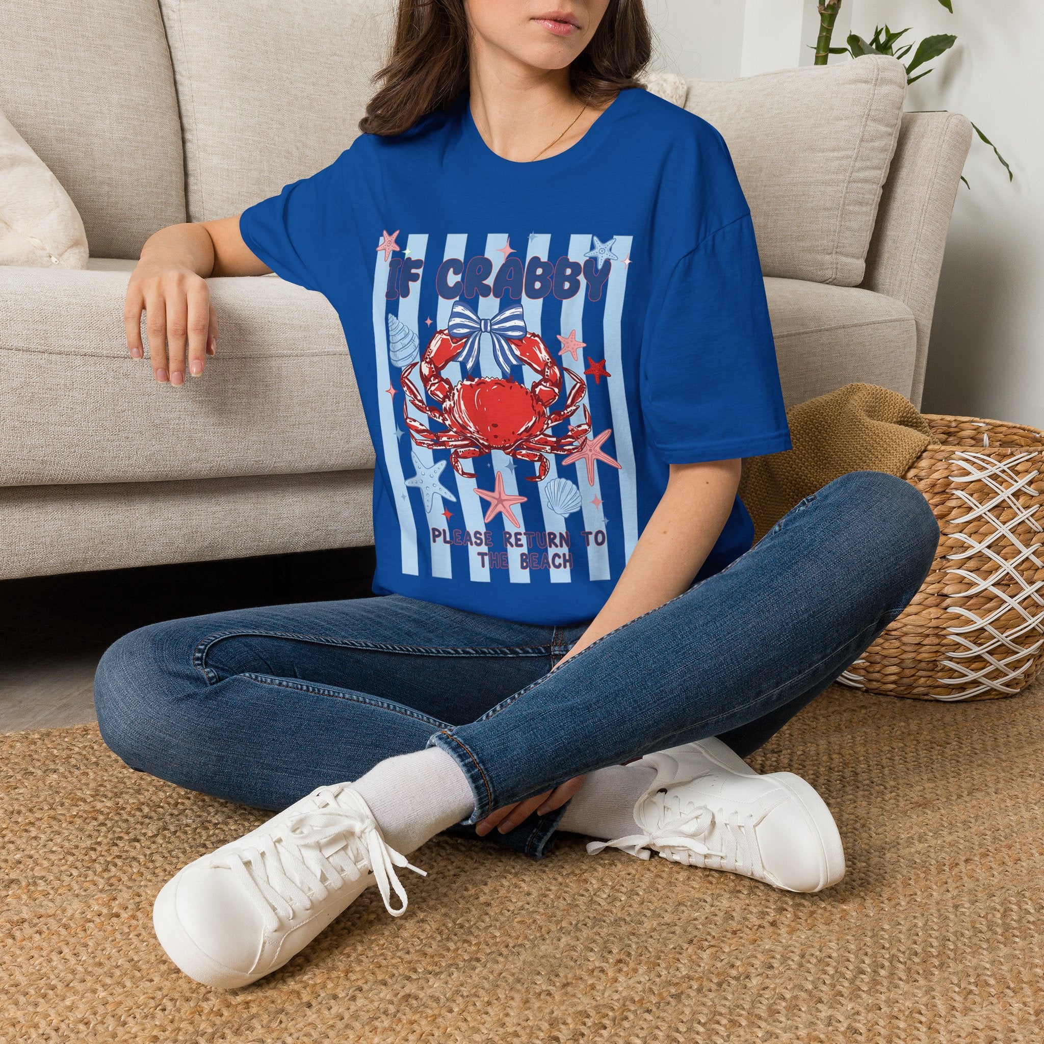 T-Shirt — "If Crabby Please Return to the Beach" Nautical Crab Graphic Tee