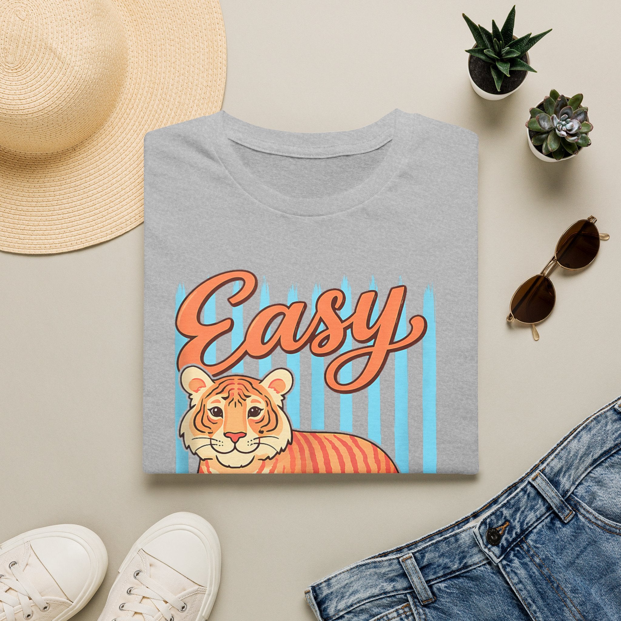 Easy Tiger T-Shirt — Retro Stripe Graphic Tee