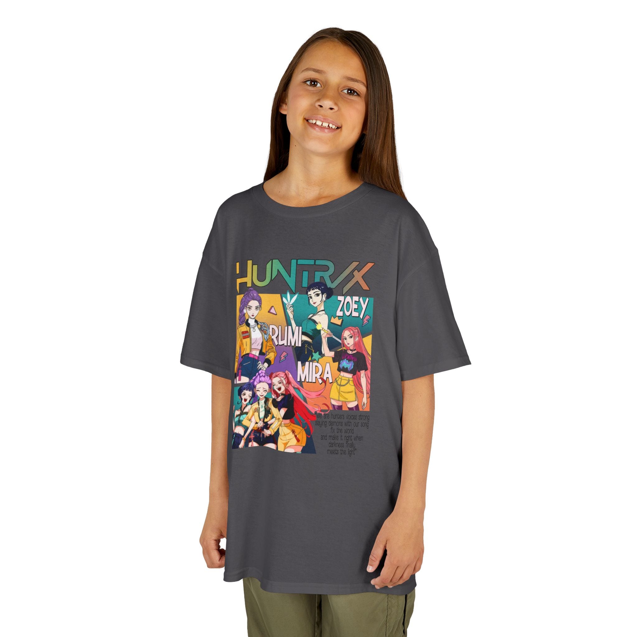 Kids Tee — Colorful Anime Character Collage (HunterX Style)