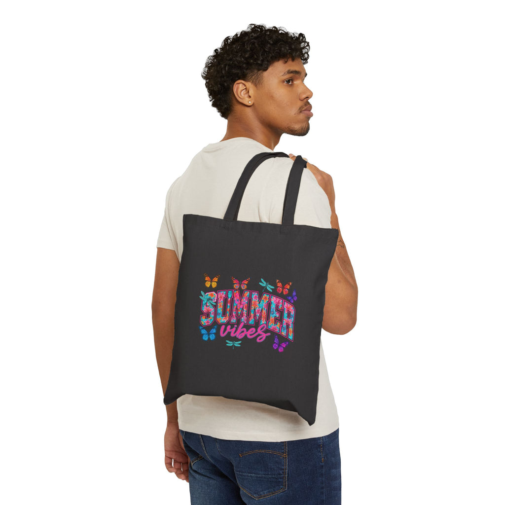 Tote Bag - "Summer Vibes" Colorful Butterfly Canvas Tote