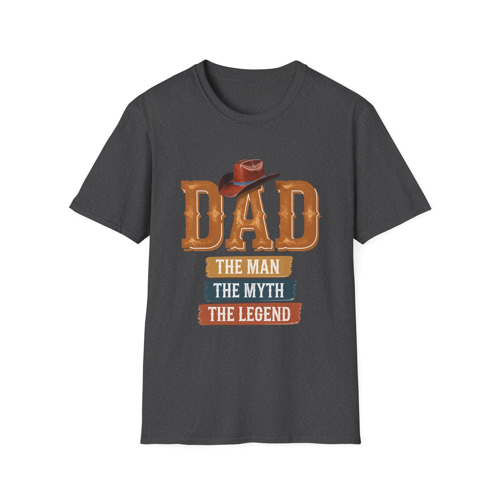 Dad Cowboy T-Shirt — "DAD" with Hat & "The Man The Myth The Legend" Design