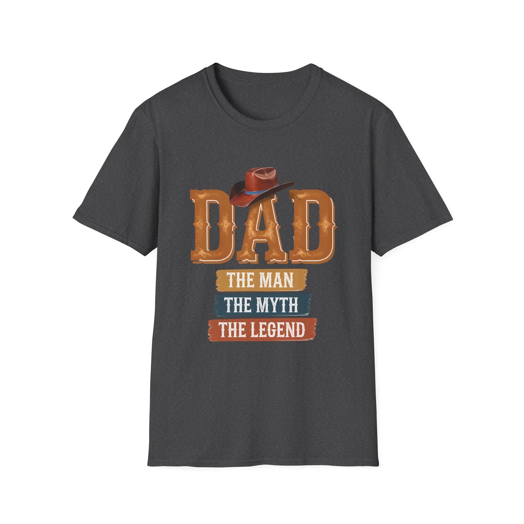Dad Cowboy T-Shirt — "DAD" with Hat & "The Man The Myth The Legend" Design