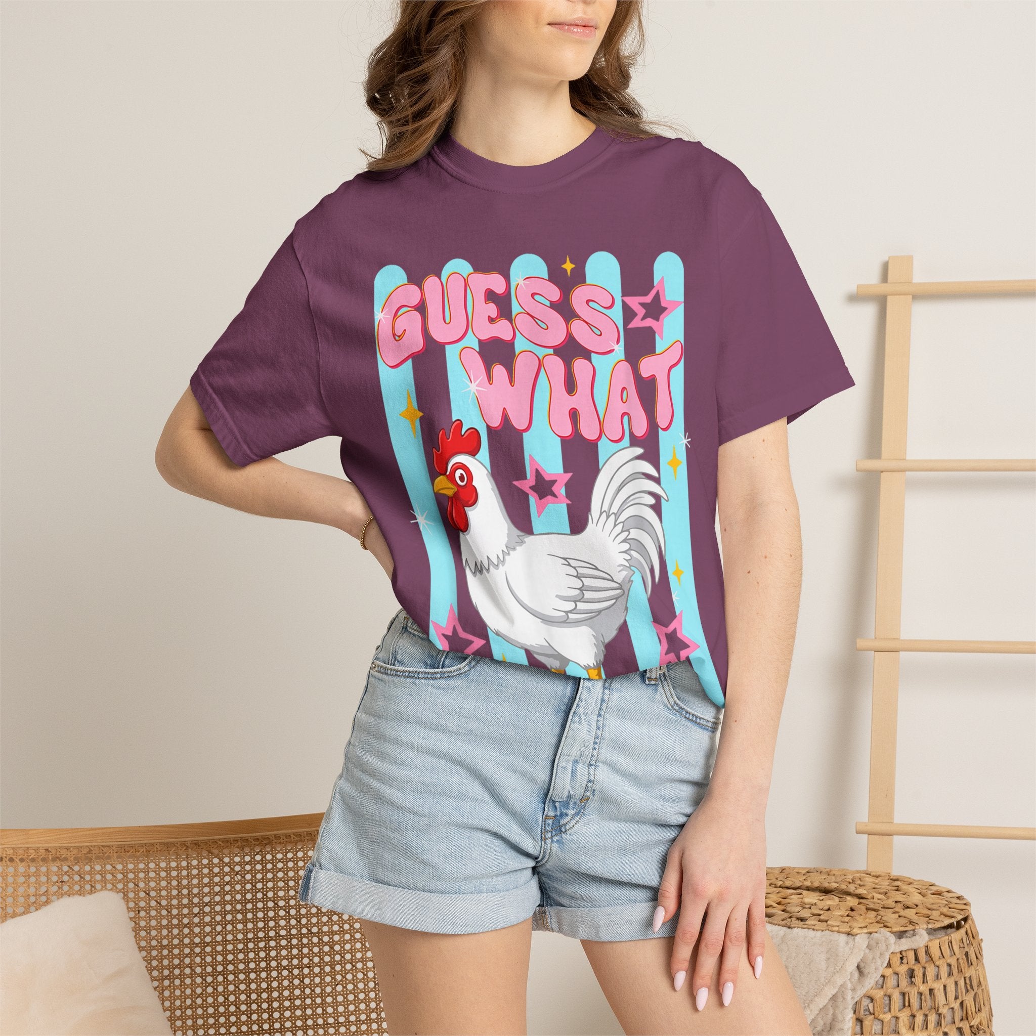 Guess What Rooster T-Shirt — Cute Retro Chicken Graphic Tee