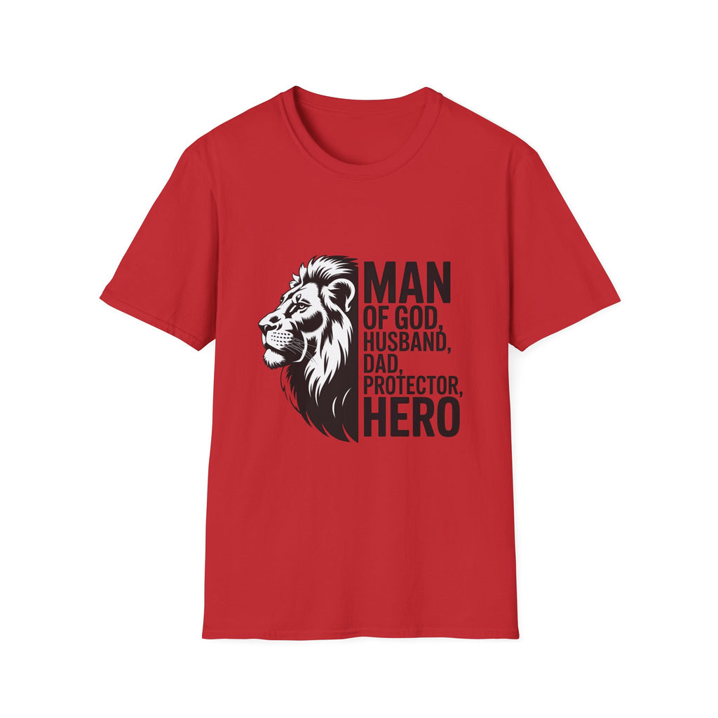 Man of God Husband Dad Protector Hero T-Shirt